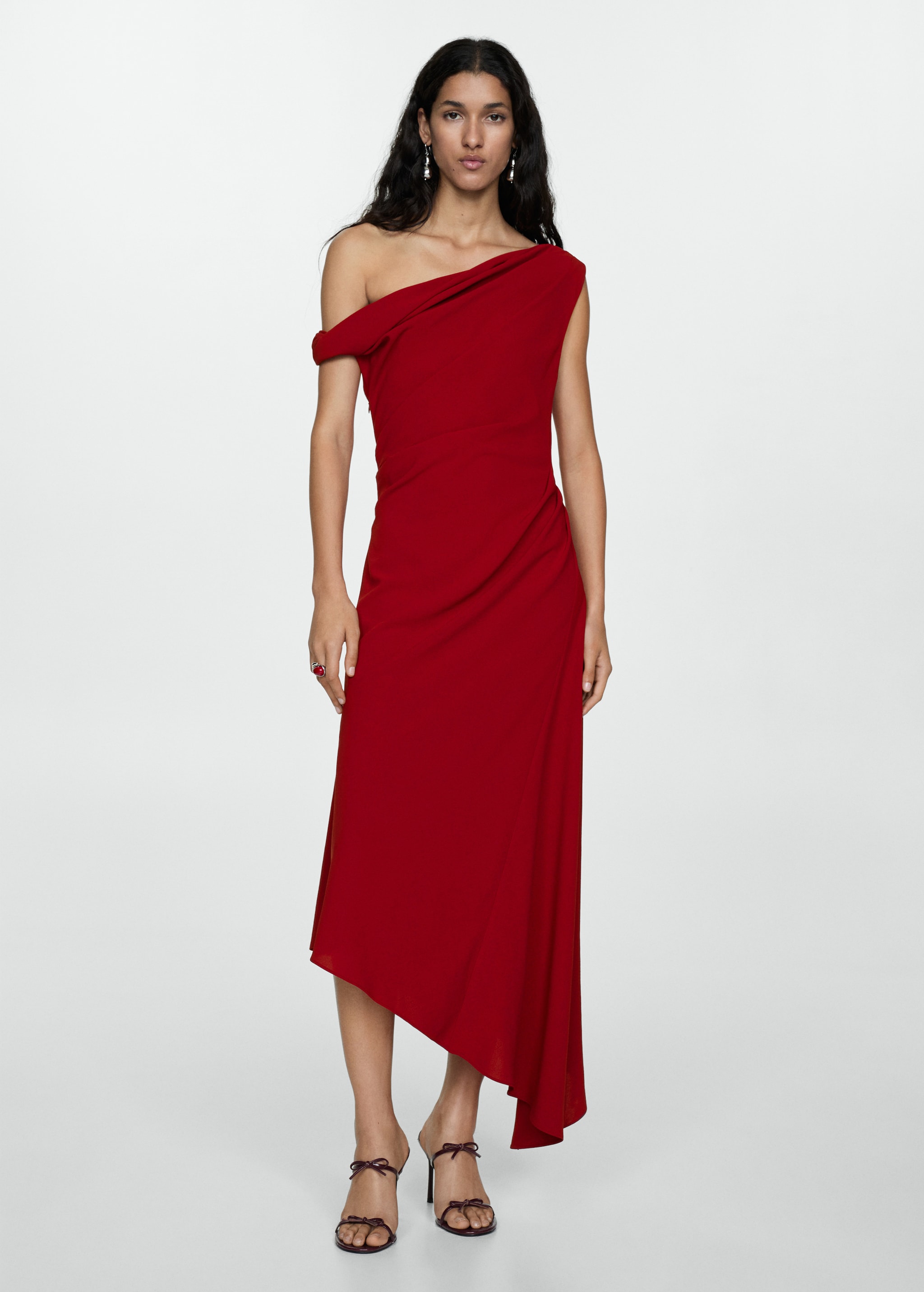 Robe asymétrique froncée Femme MANGO France (La Réunion)