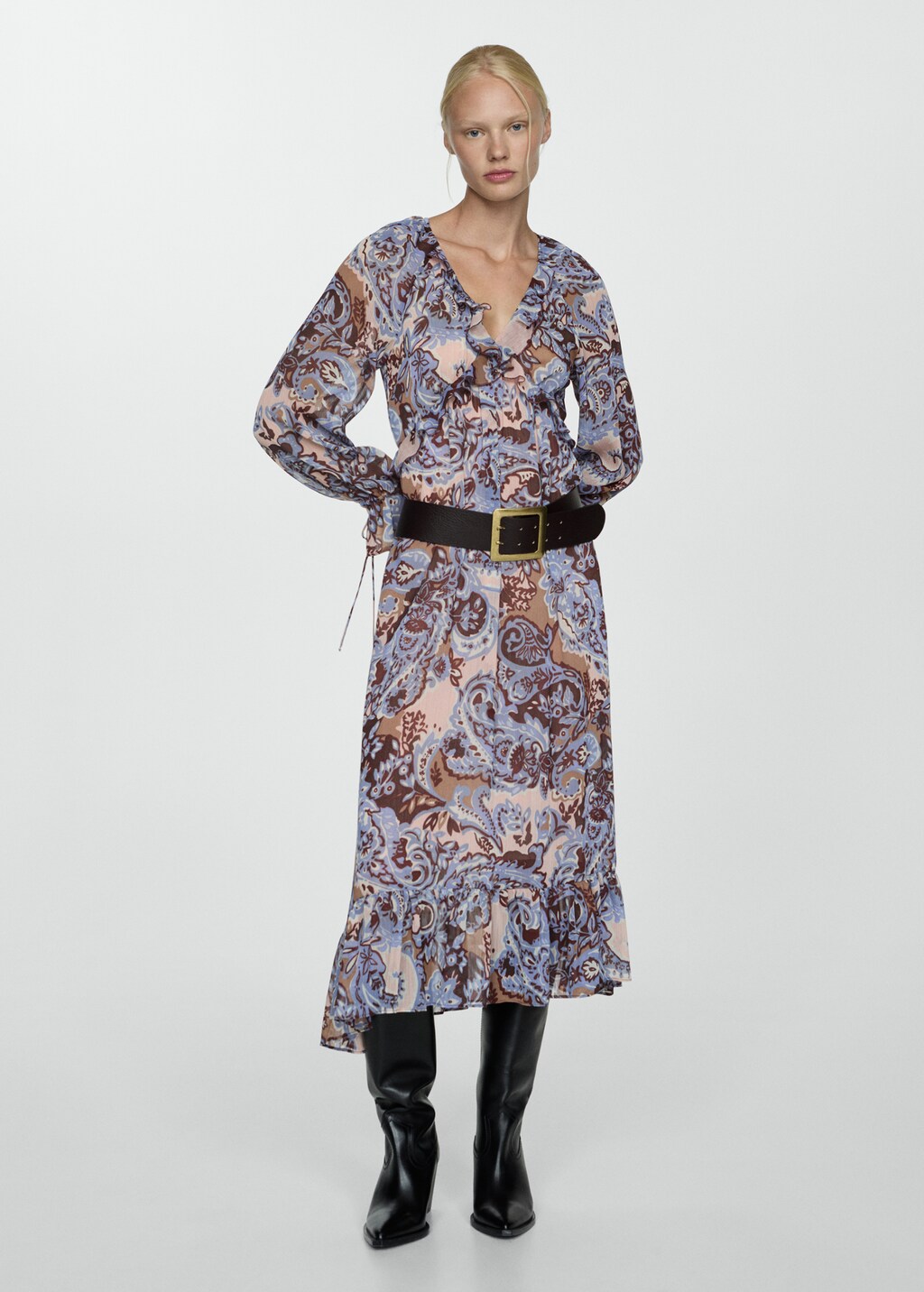 Paisley jurk met ruches