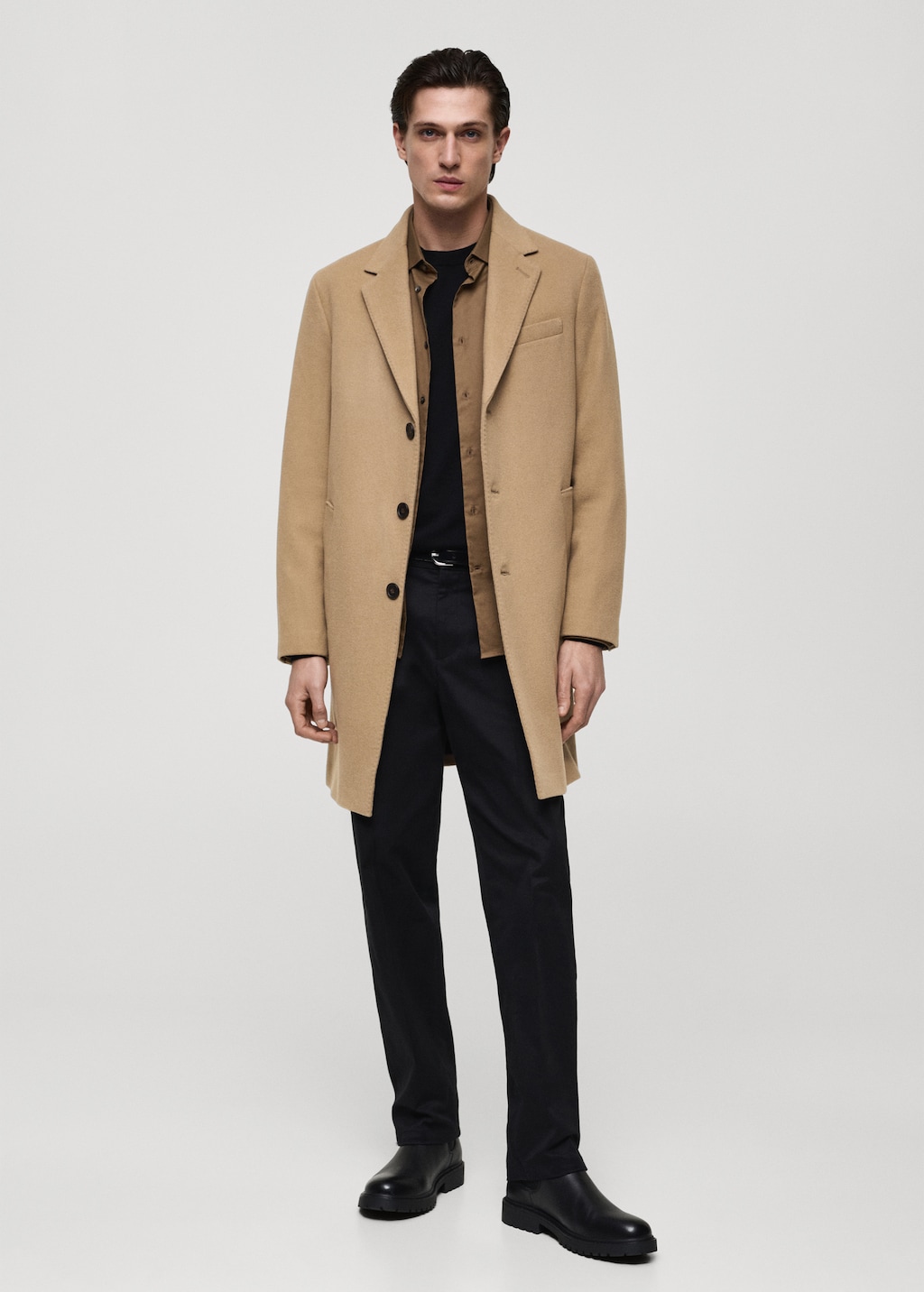 Long recycled wool coat