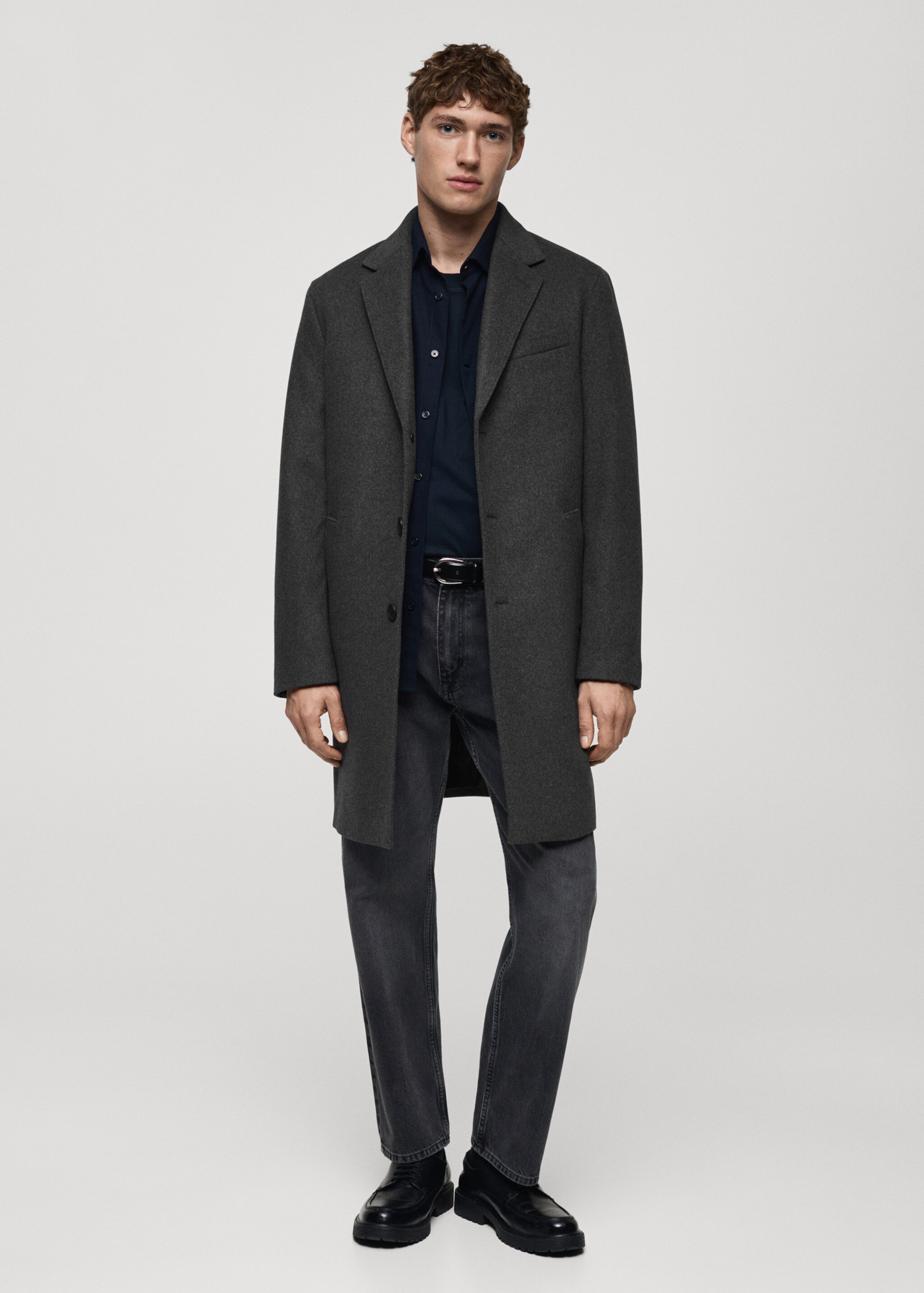 Long recycled wool coat - General plane