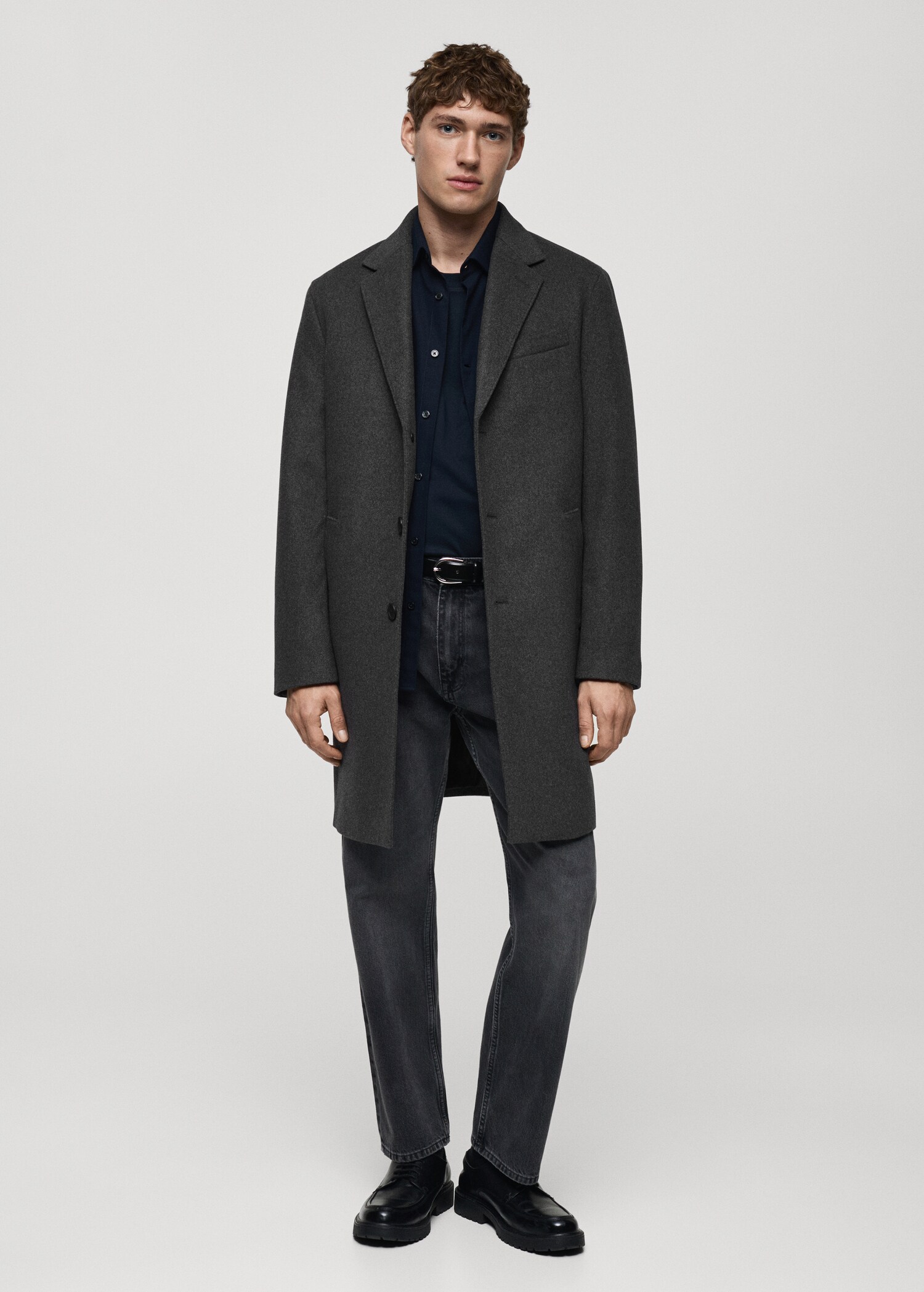 Long recycled wool coat - General plane
