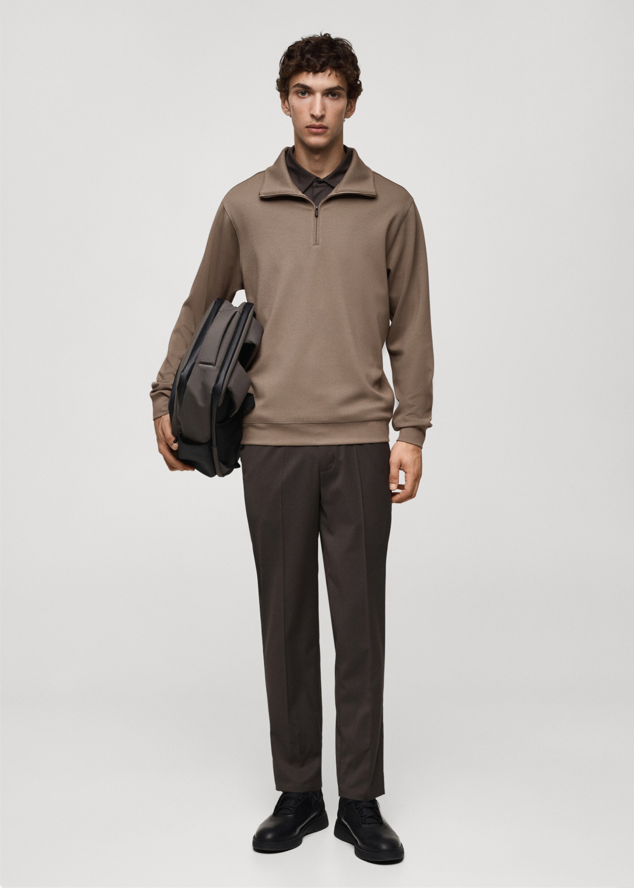 Sudadera cremallera tecnología antiolor - Plano general
