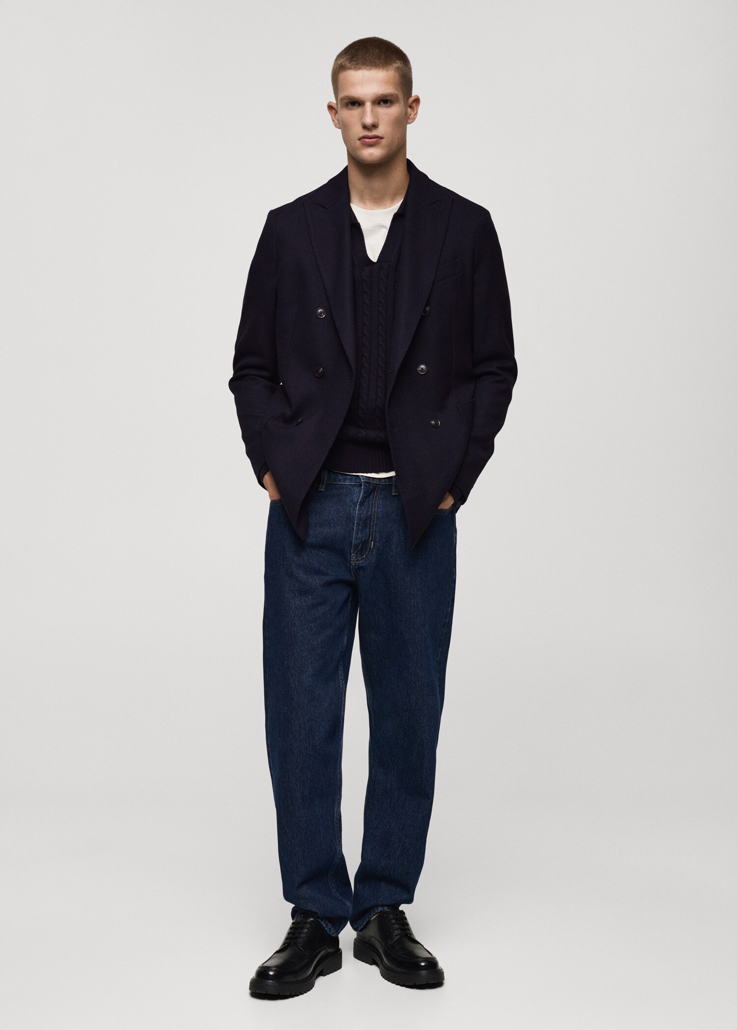 Veste croisée twill slim-fit - Plan général