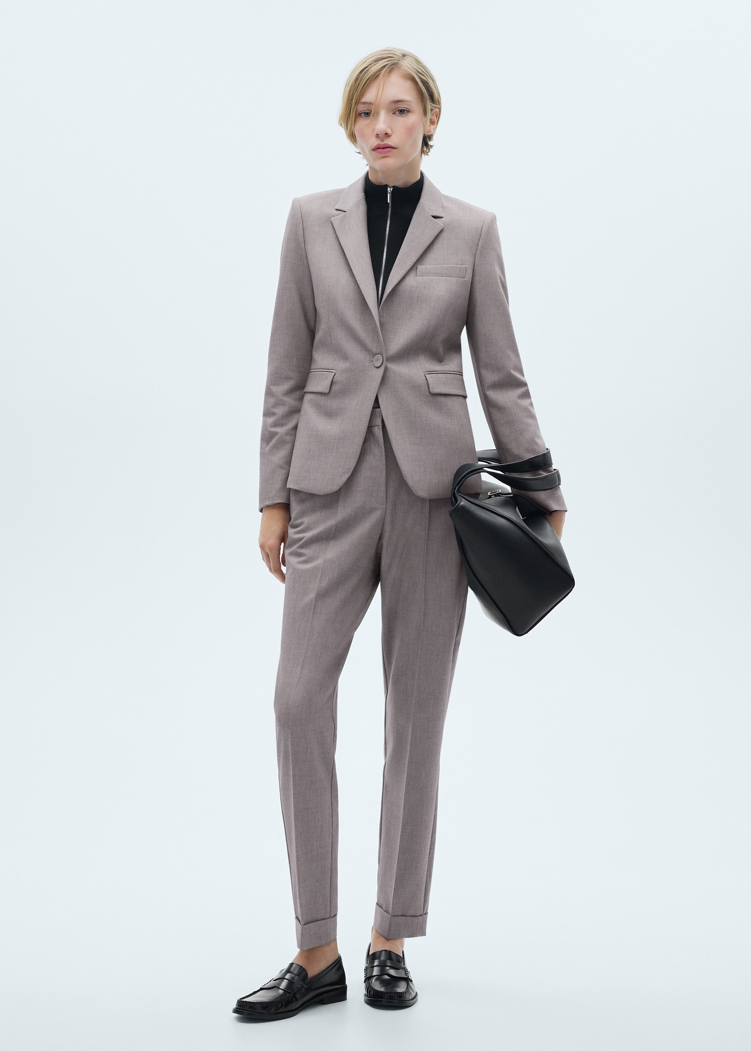 Straight-fit suit blazer - Women | MANGO USA