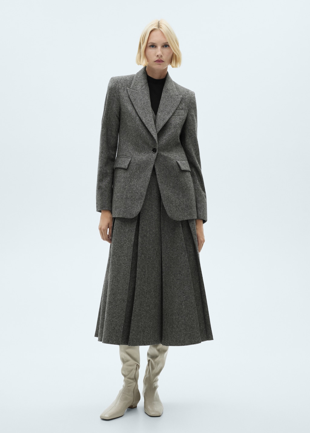Flared skirt wool coat hot sale