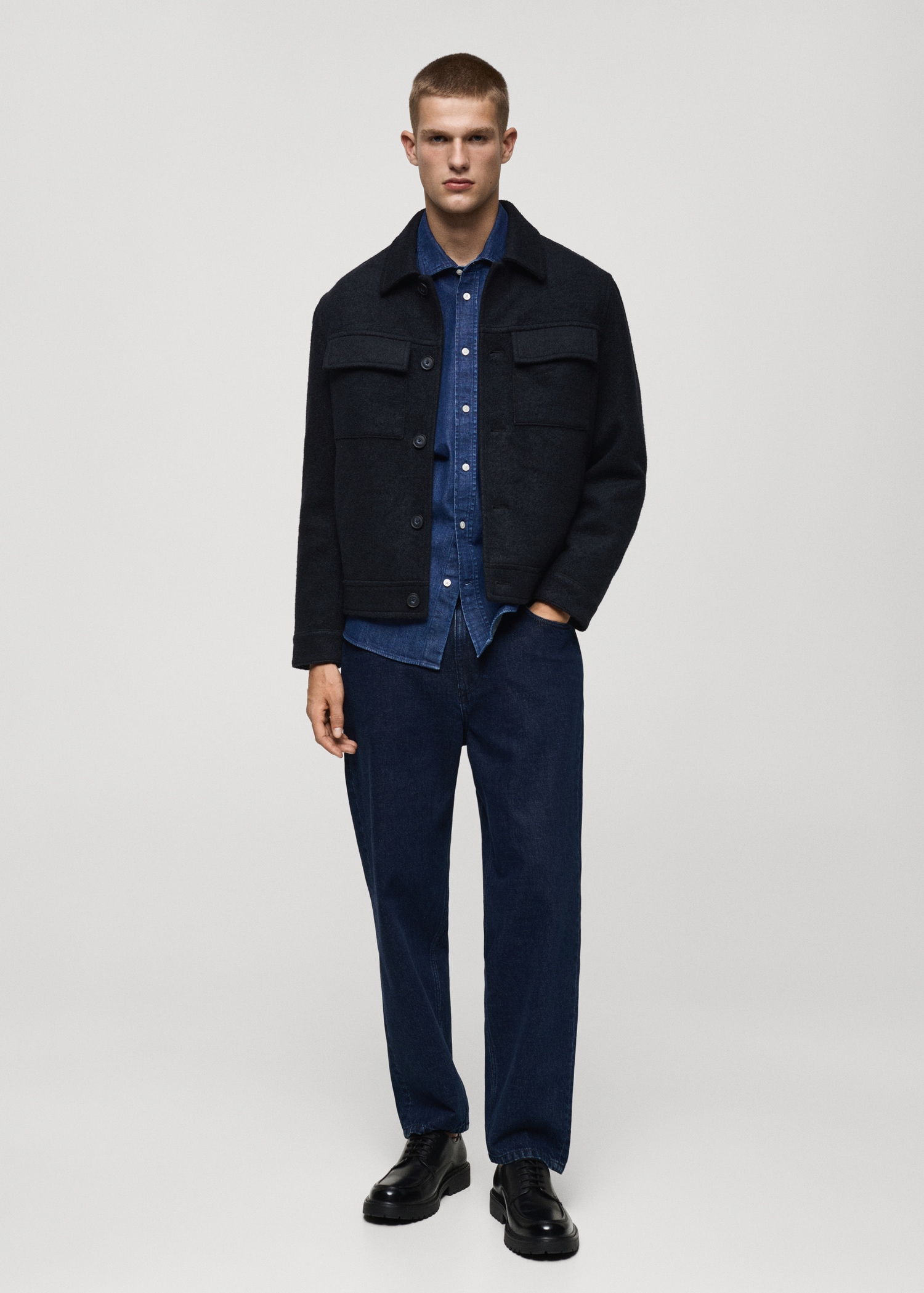 Wool jacket with pockets - General plane