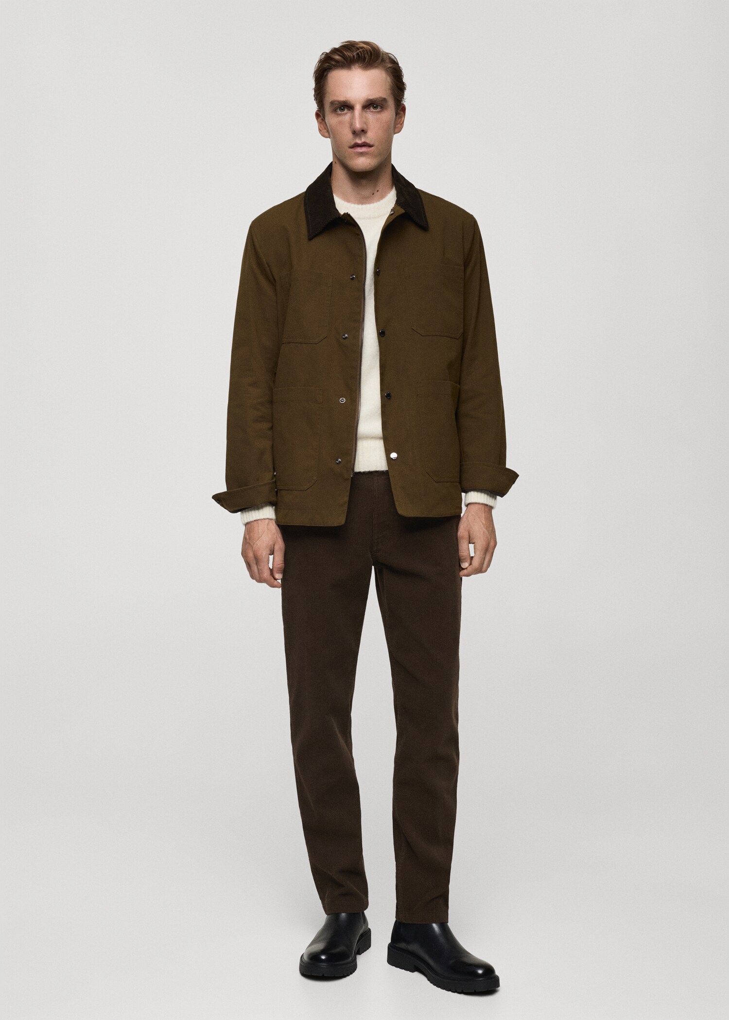 Corduroy regular-fit trousers - General plane