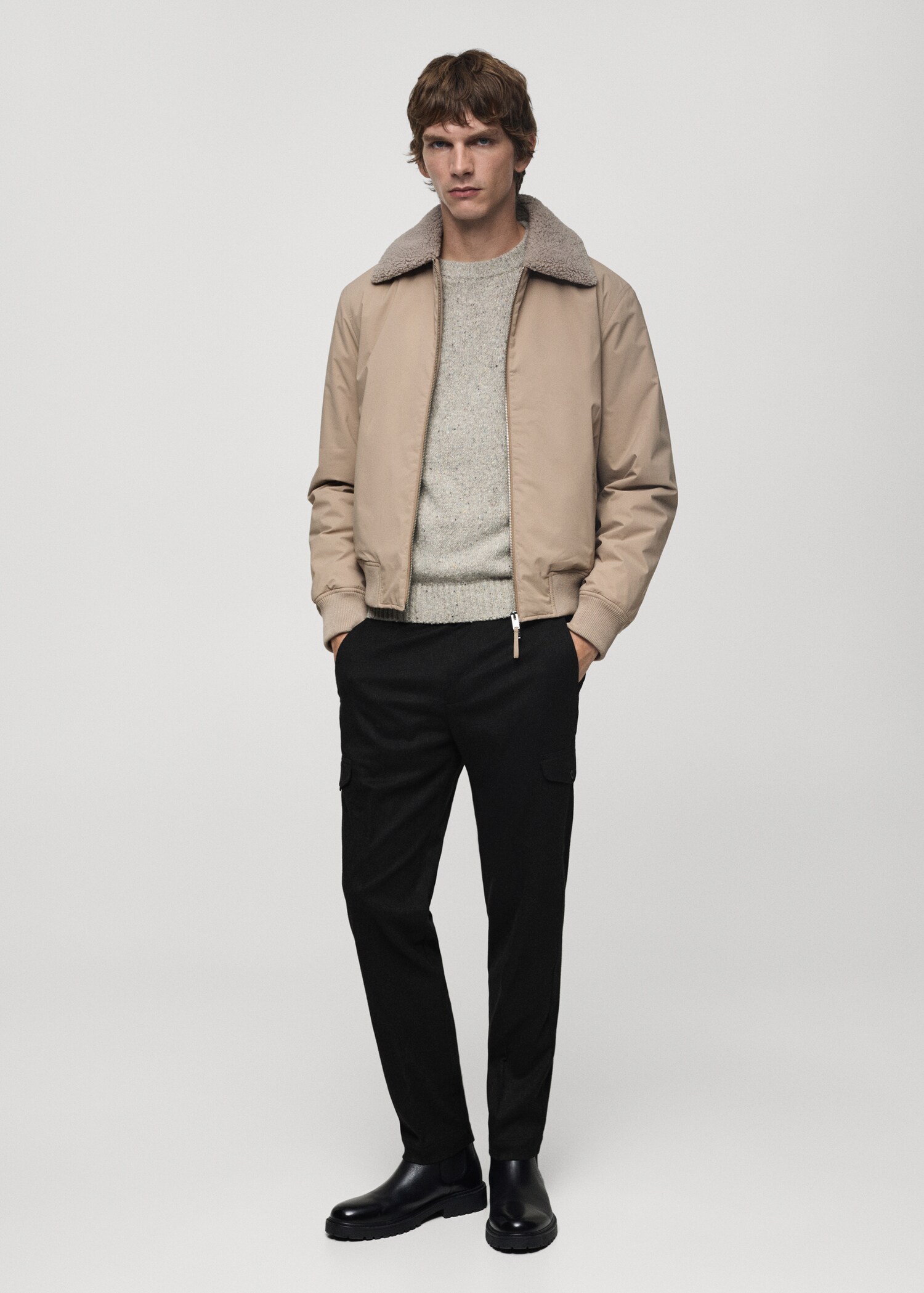 Flannel cargo trousers - General plane