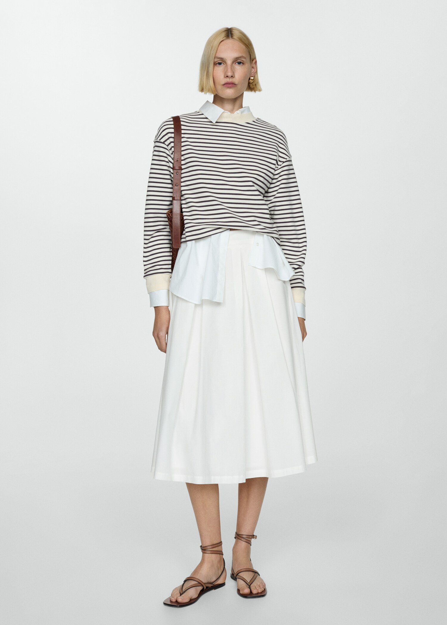 Pleated midi skirt - General plane