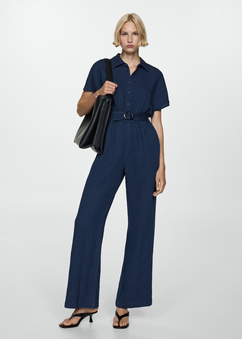 Belt long jumpsuit