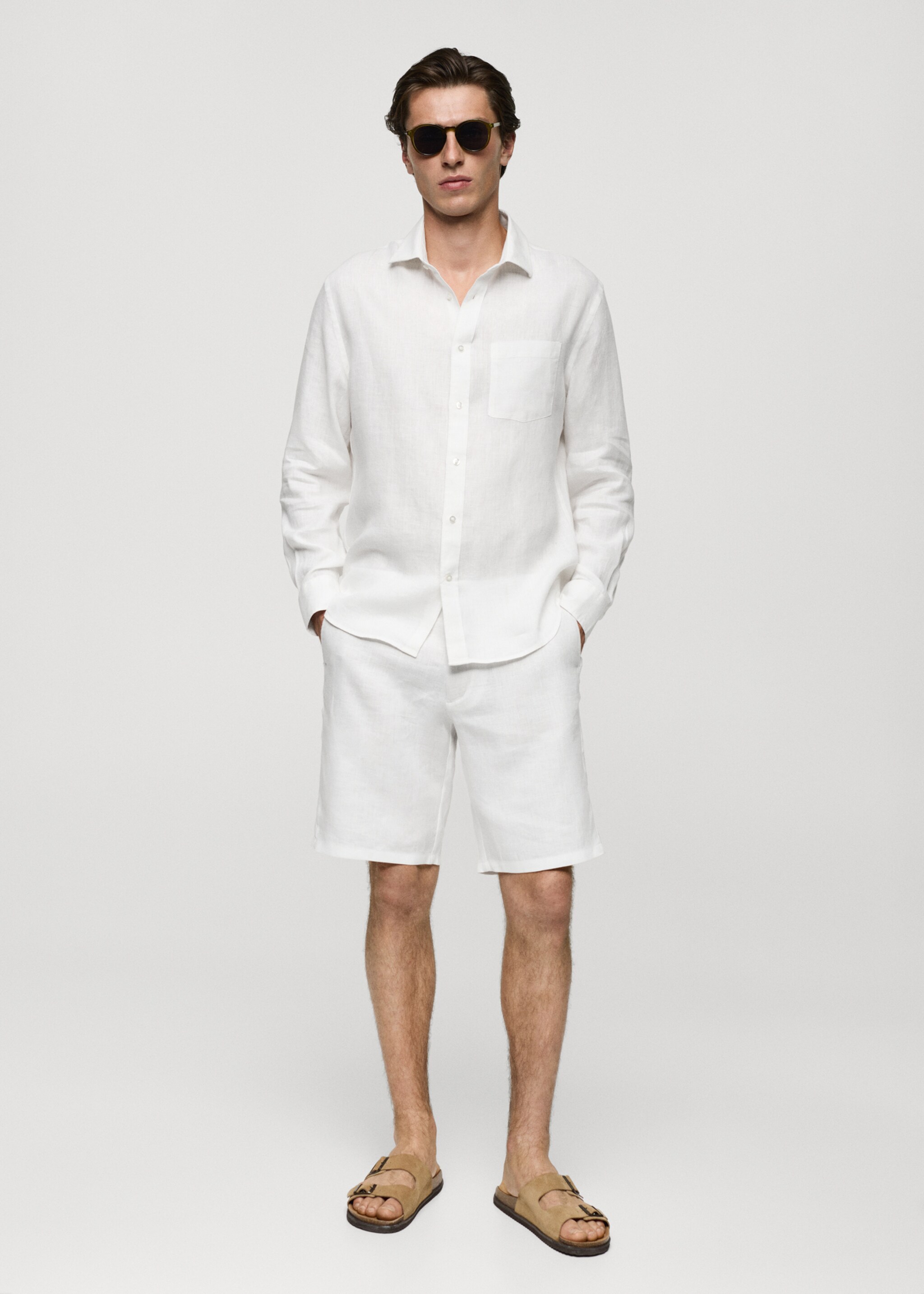 Camisa classic fit 100% lino - Plano general