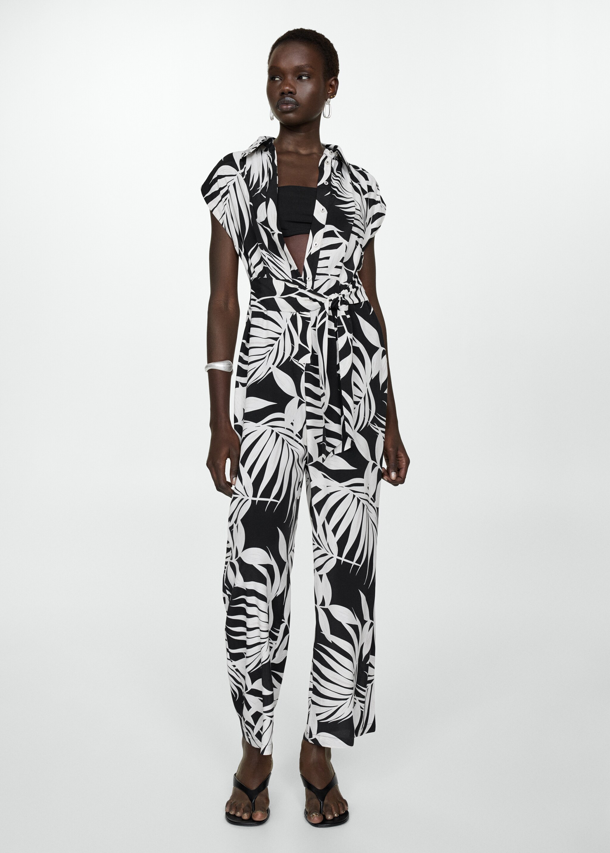 Printed jumpsuit with bow - General plane