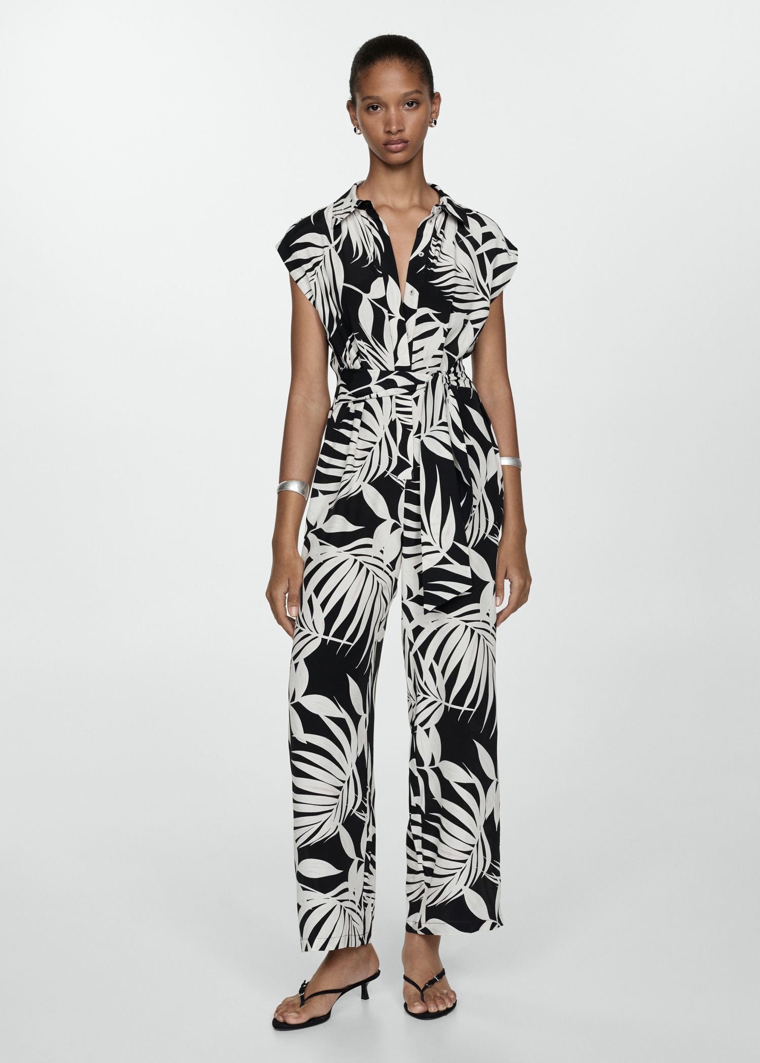 Printed jumpsuit with bow - General plane