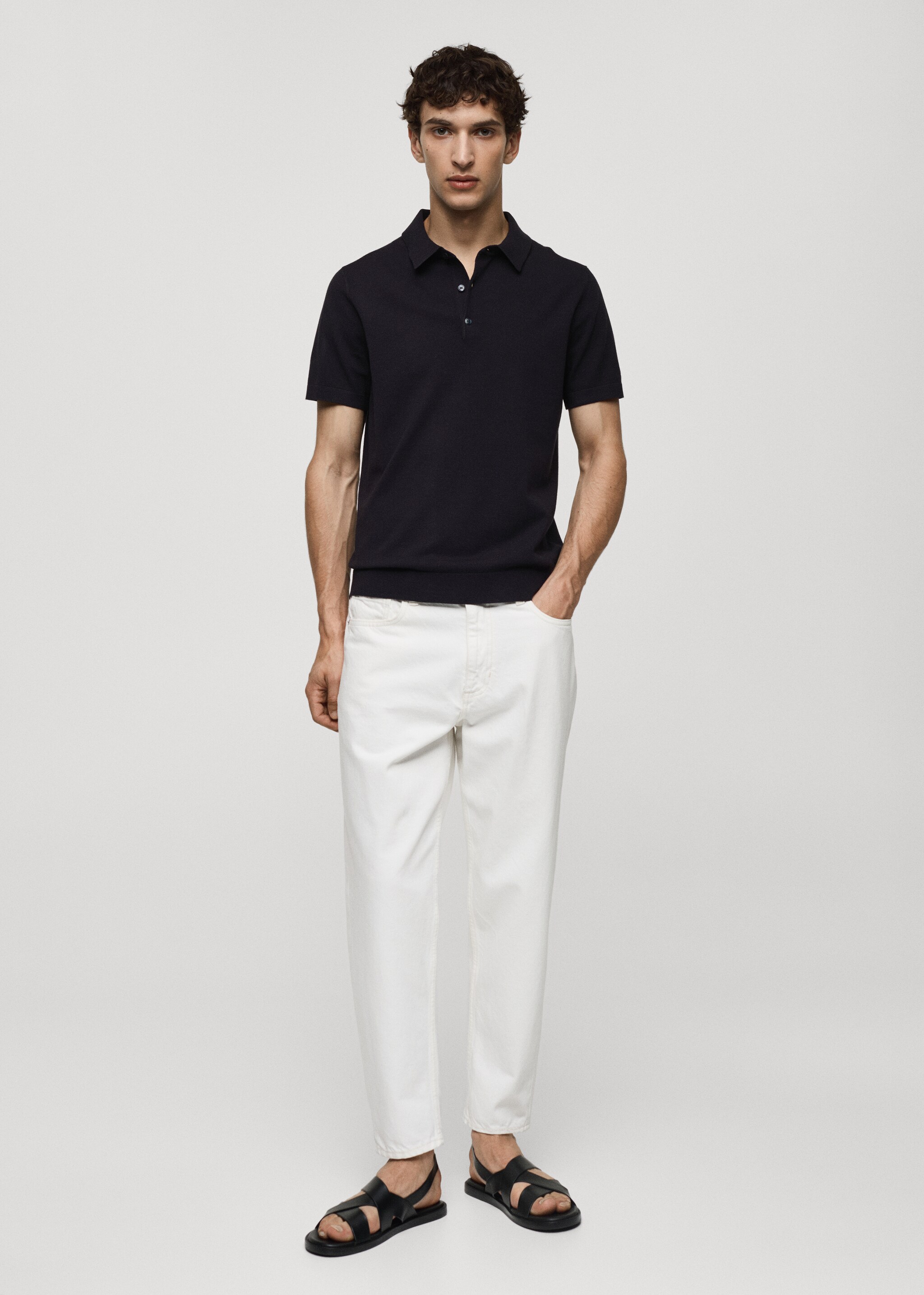 Fine-knit polo shirt - General plane