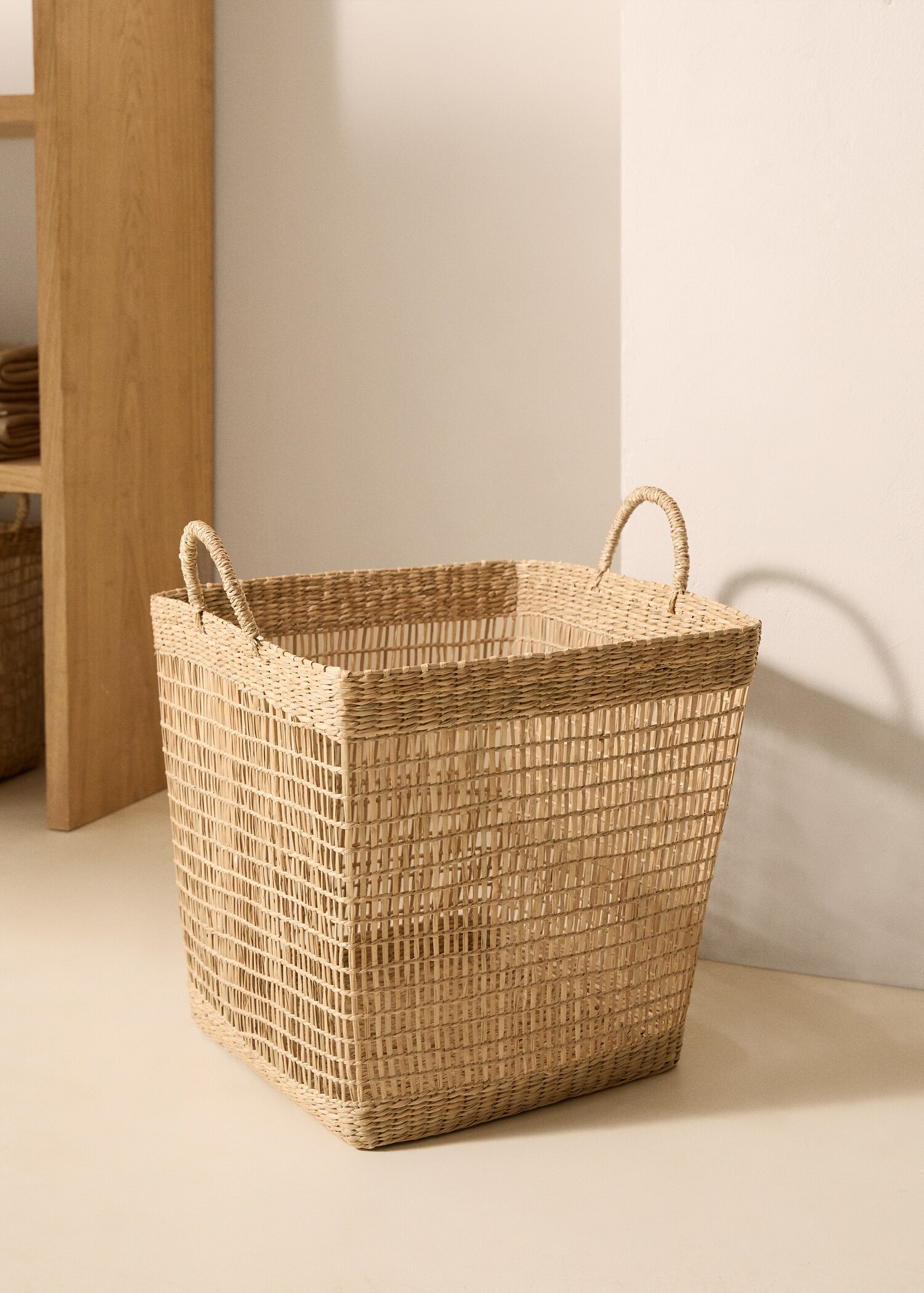 Kockasta košara od prirodnih vlakna 36 x 36 cm - Opći prikaz