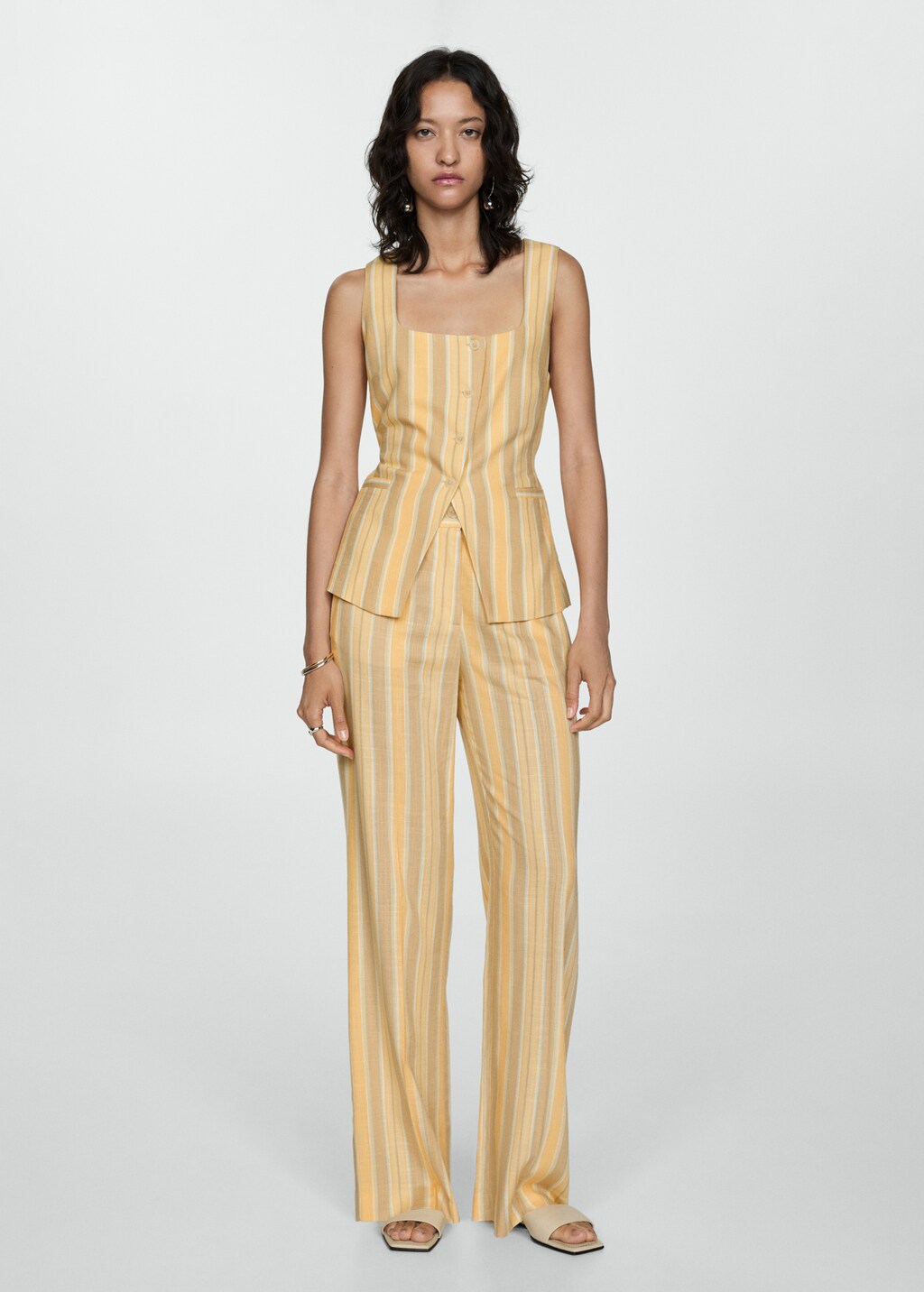 Straight striped trousers Women MANGO Saudi Arabia