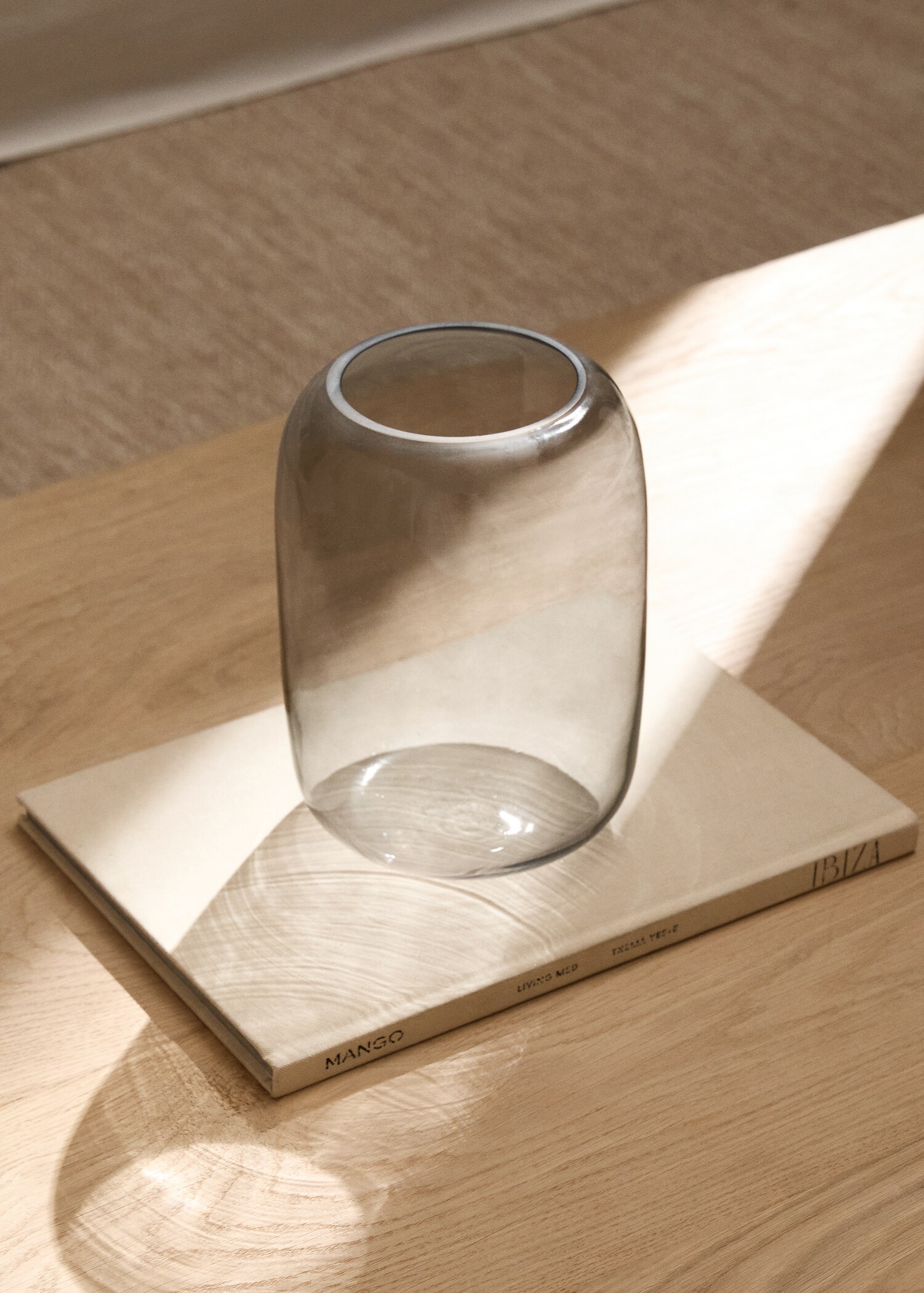 Grey glass vase 15.5x22cm - General plane