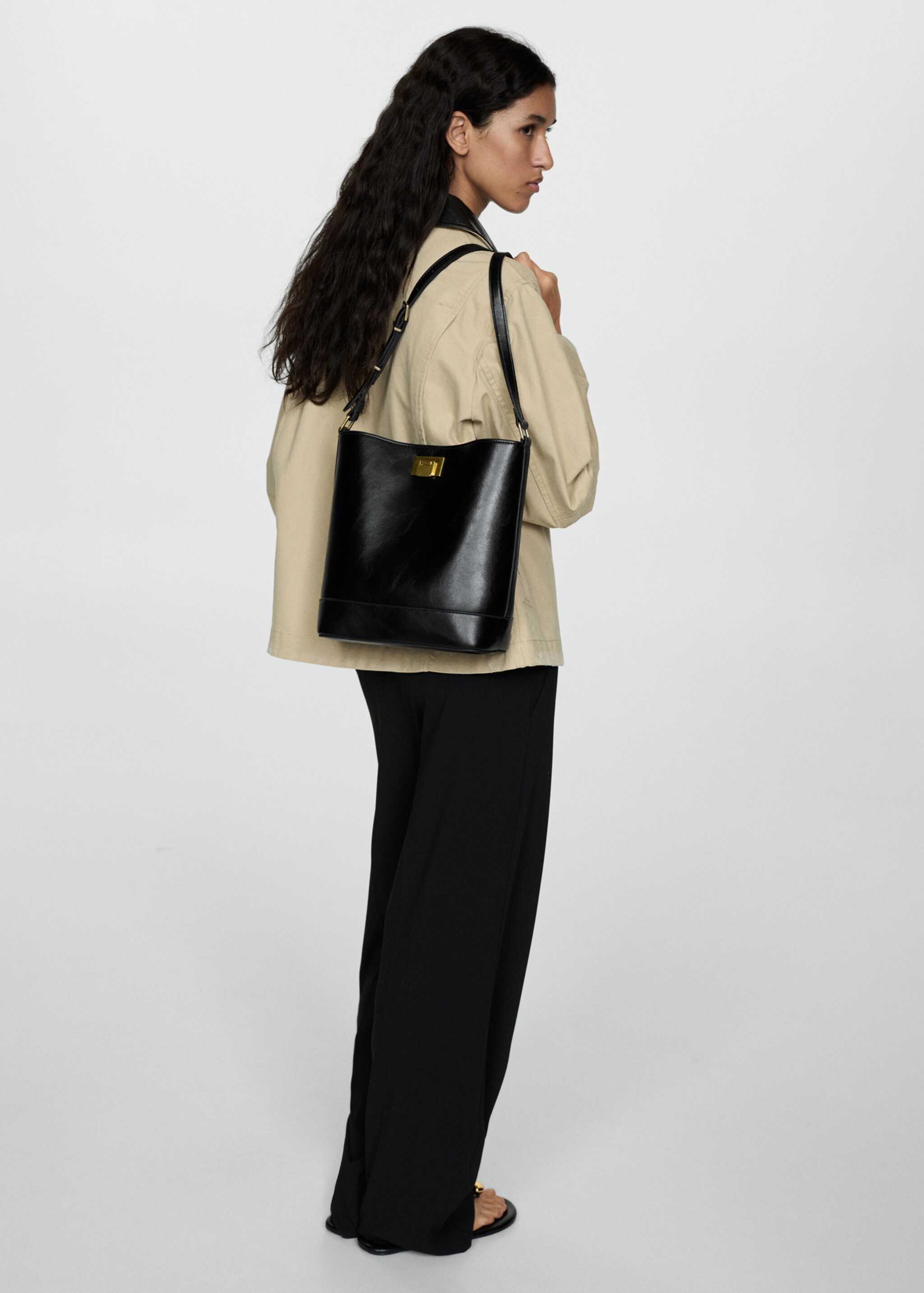 Shopper bag with metallic detail - General plane