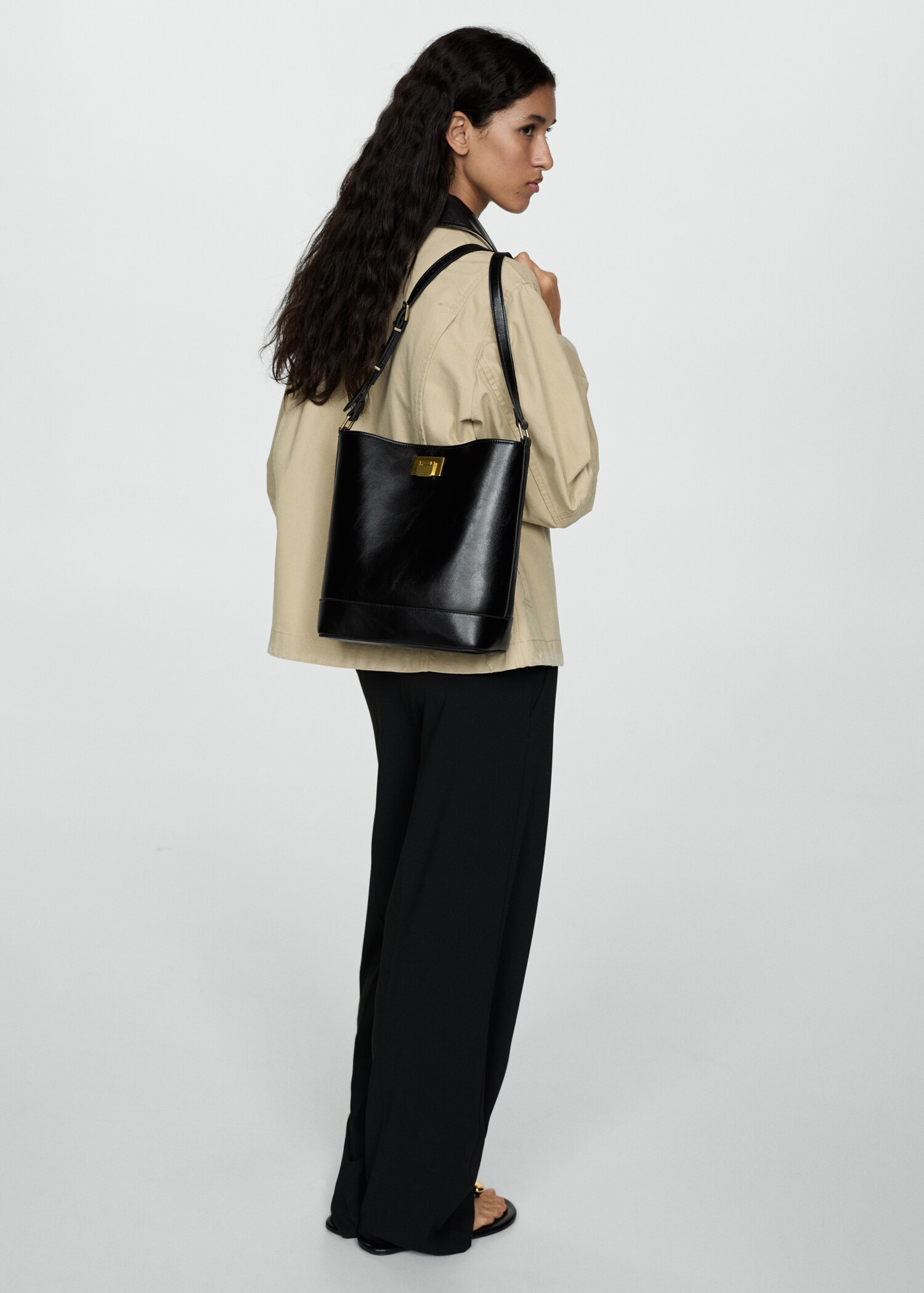 Shopper bag with metallic detail - General plane