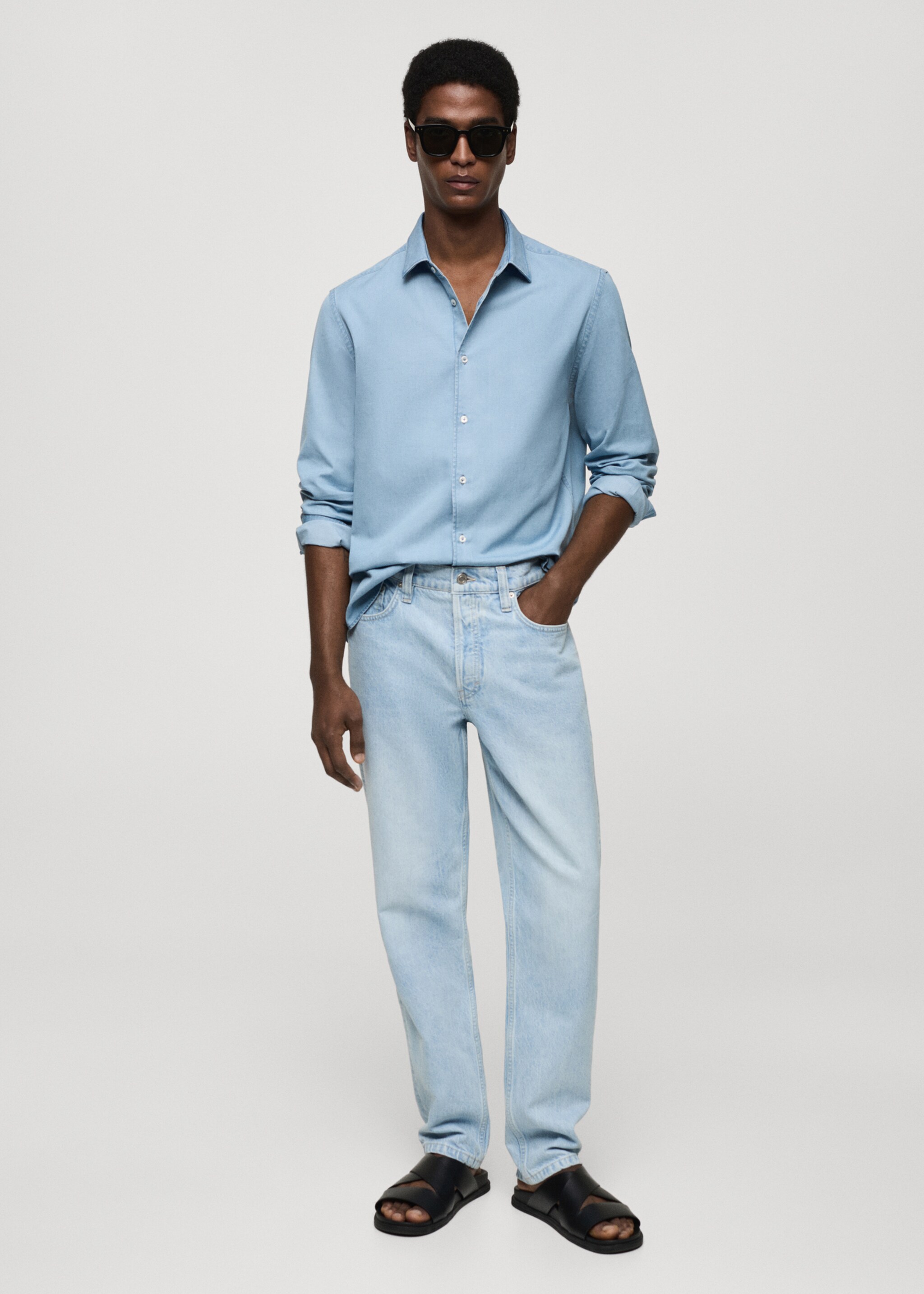 Camisa regular fit chambray algodón - Plano general