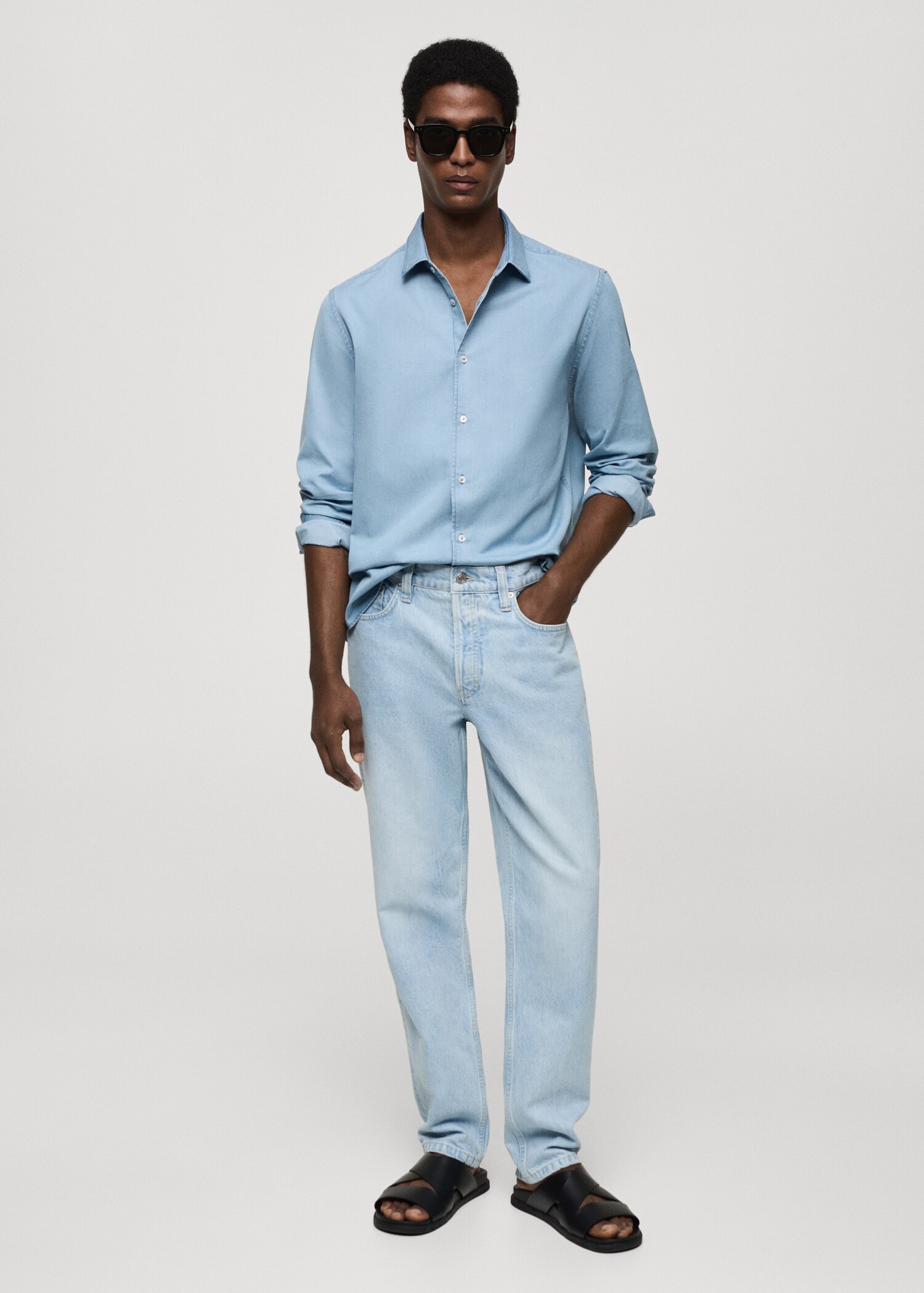 Camisa regular fit chambray algodón - Plano general