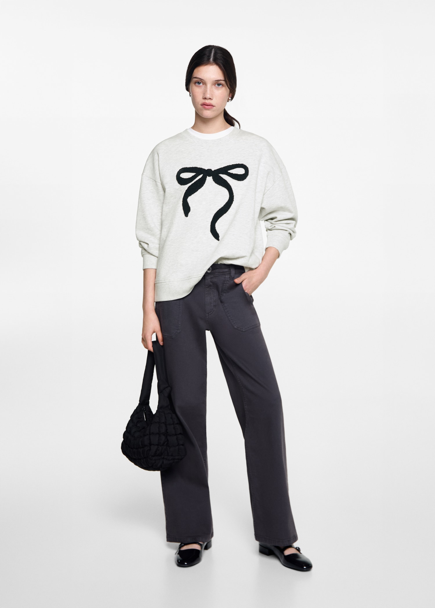Kabartma sesenli sweatshirt - Genel plan
