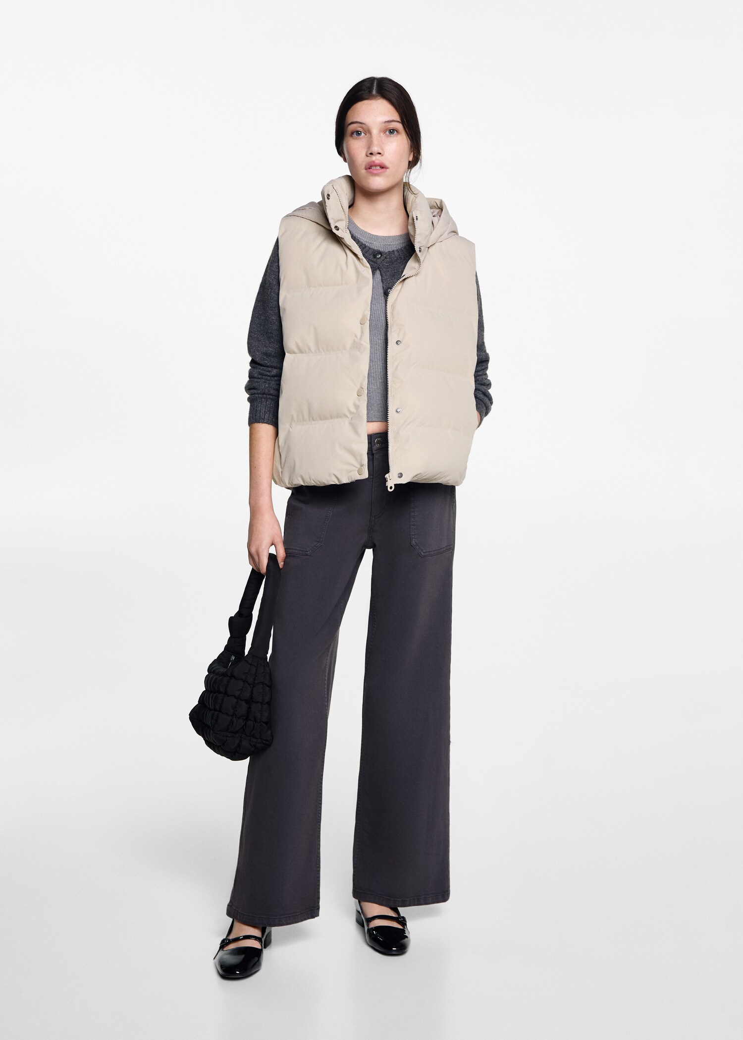 Quilted gilet with hood - General plane