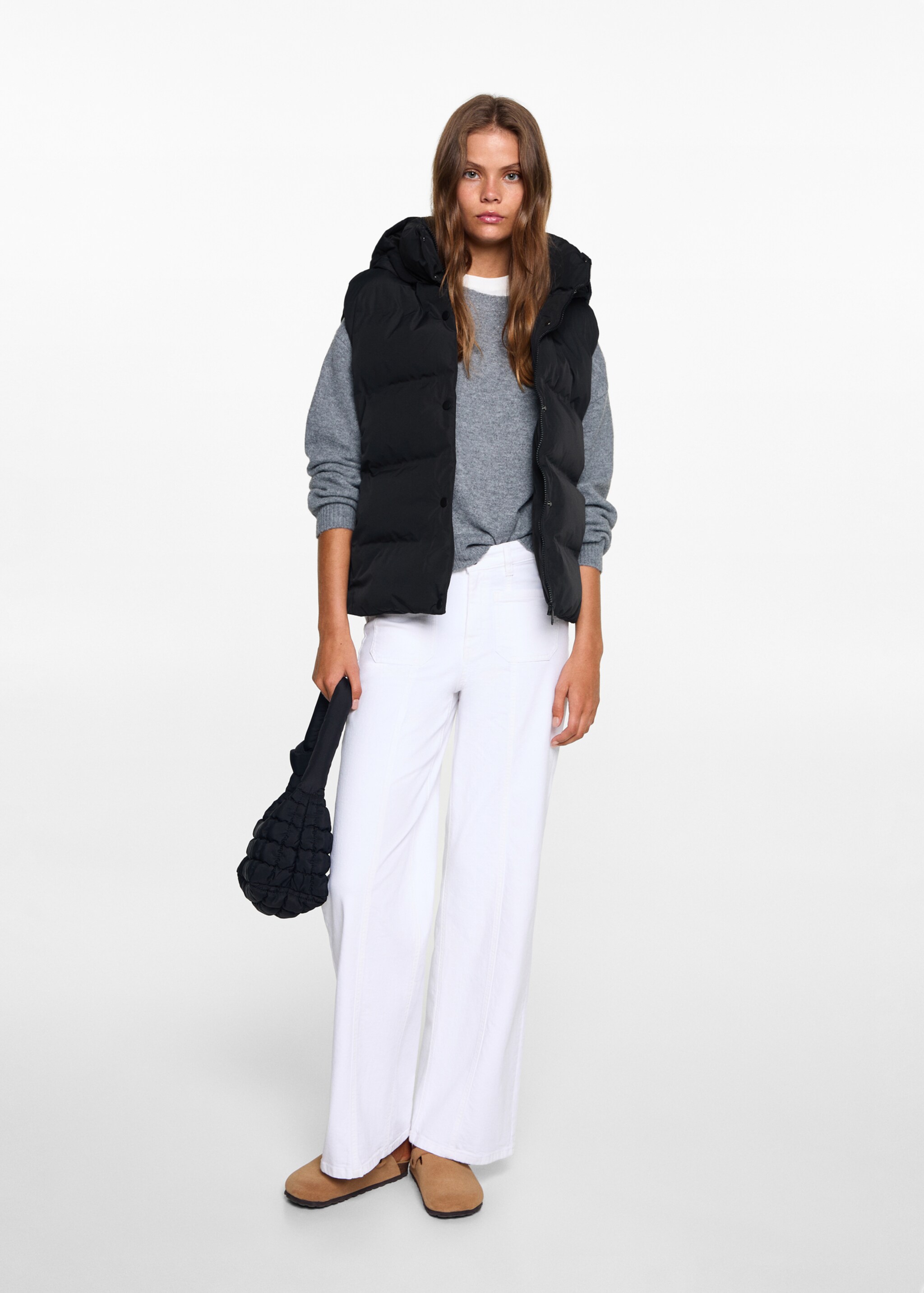 Quilted gilet with hood - General plane