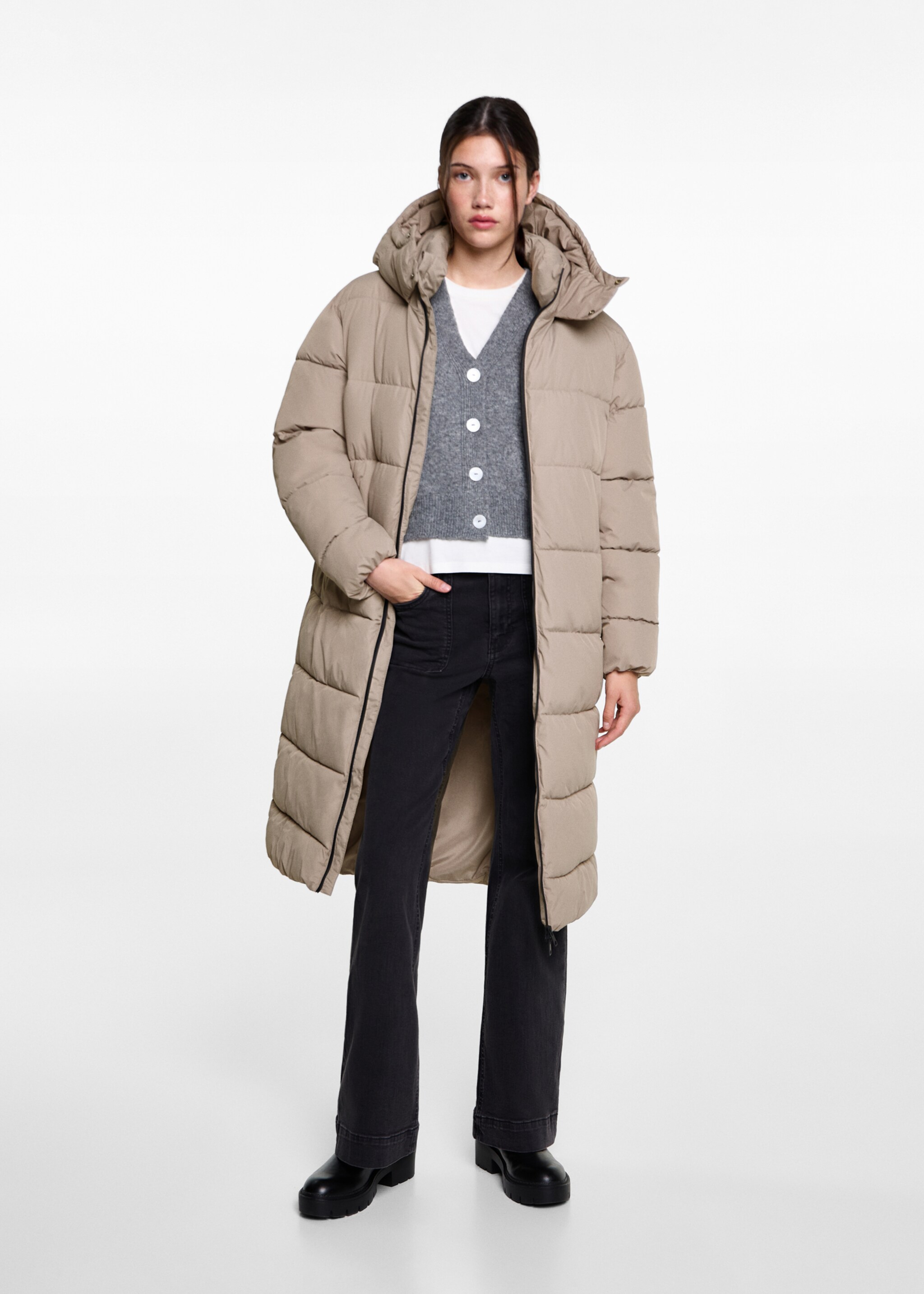 Anorak largo acolchado - Plano general