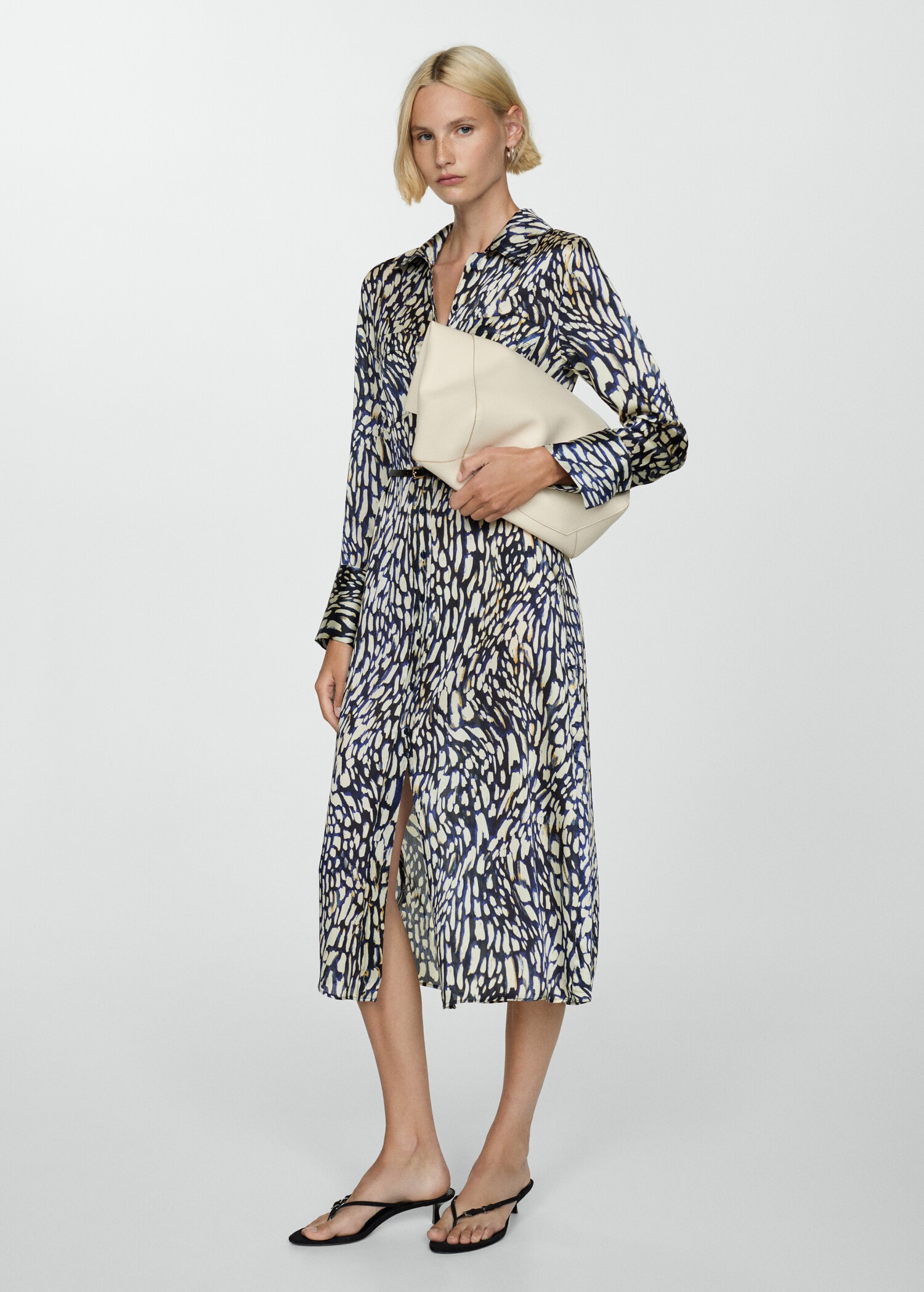 Printed satin dress - Women | MANGO USA