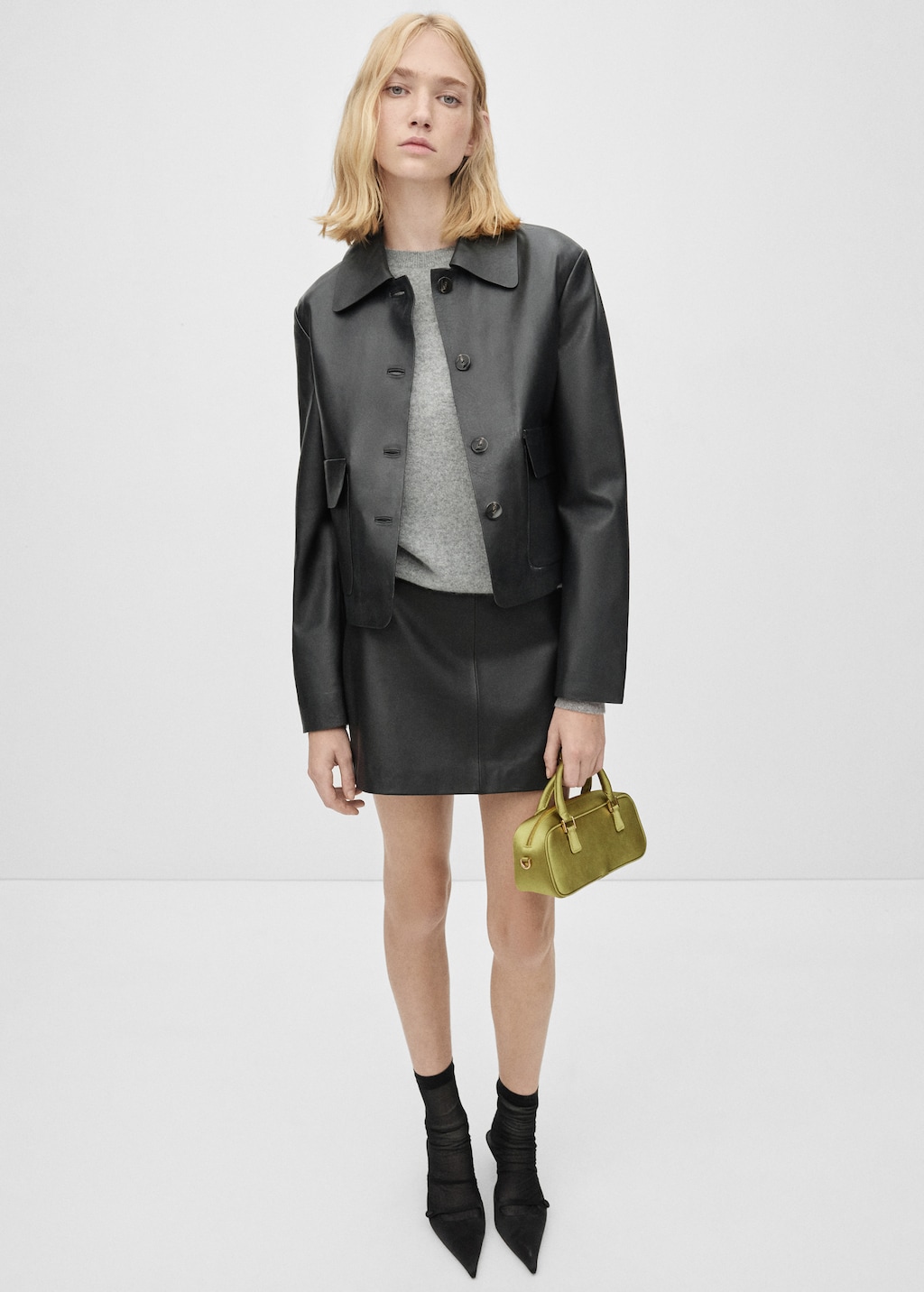 Mango giacca di pelle clearance
