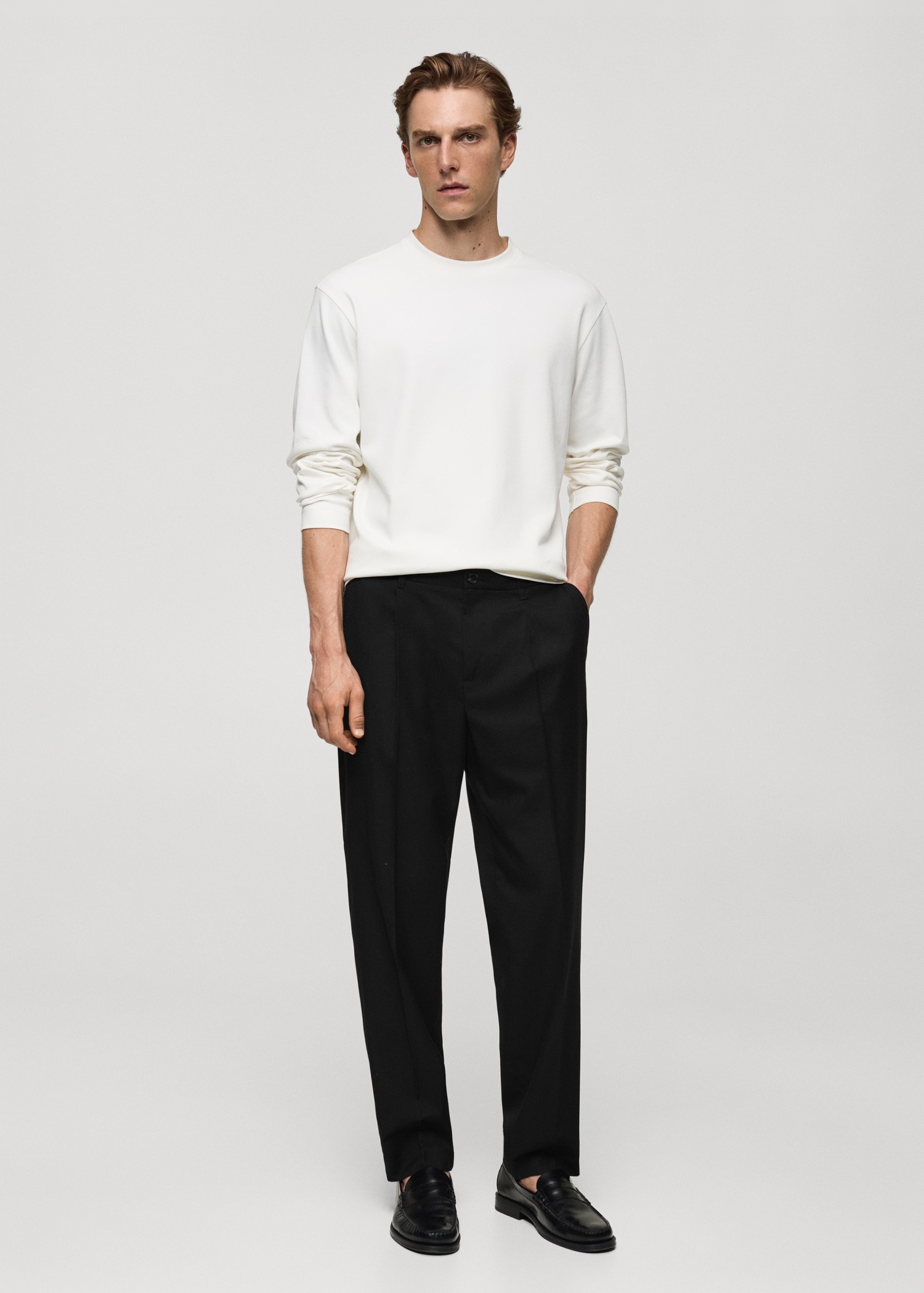 Vestir Pantalon De Pinzas Blanco Hombre Traje Pantalon Blanco
