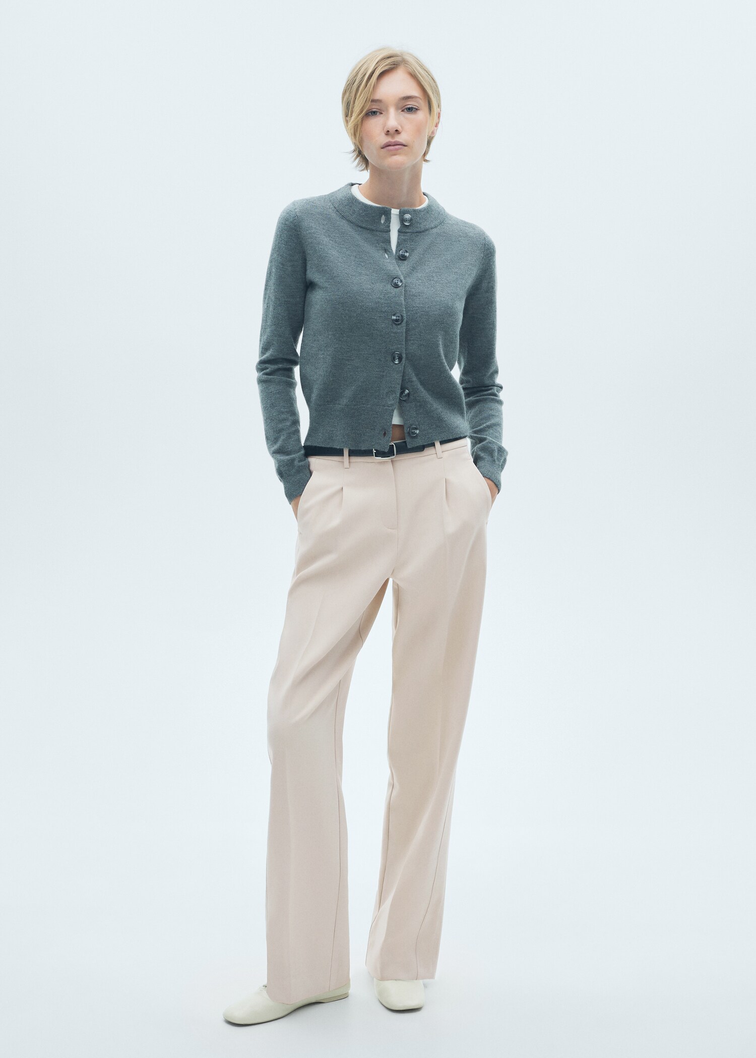 Straight-fit pleated trousers - General plane