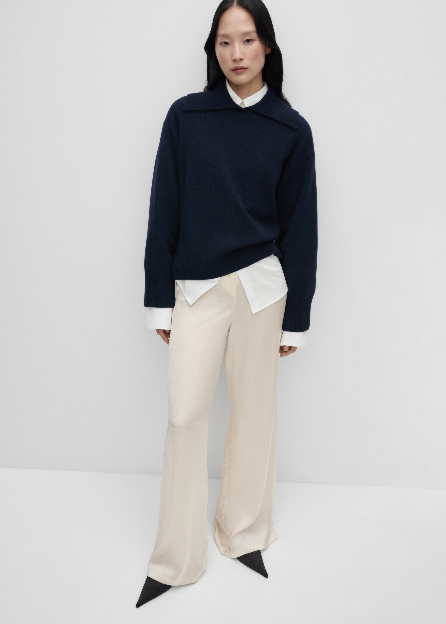 100% silk wideleg trousers - General plane