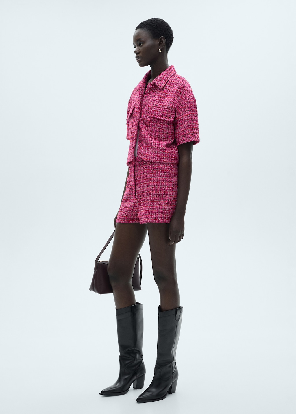 Mid-rise tweed shorts - Women | MANGO Niger