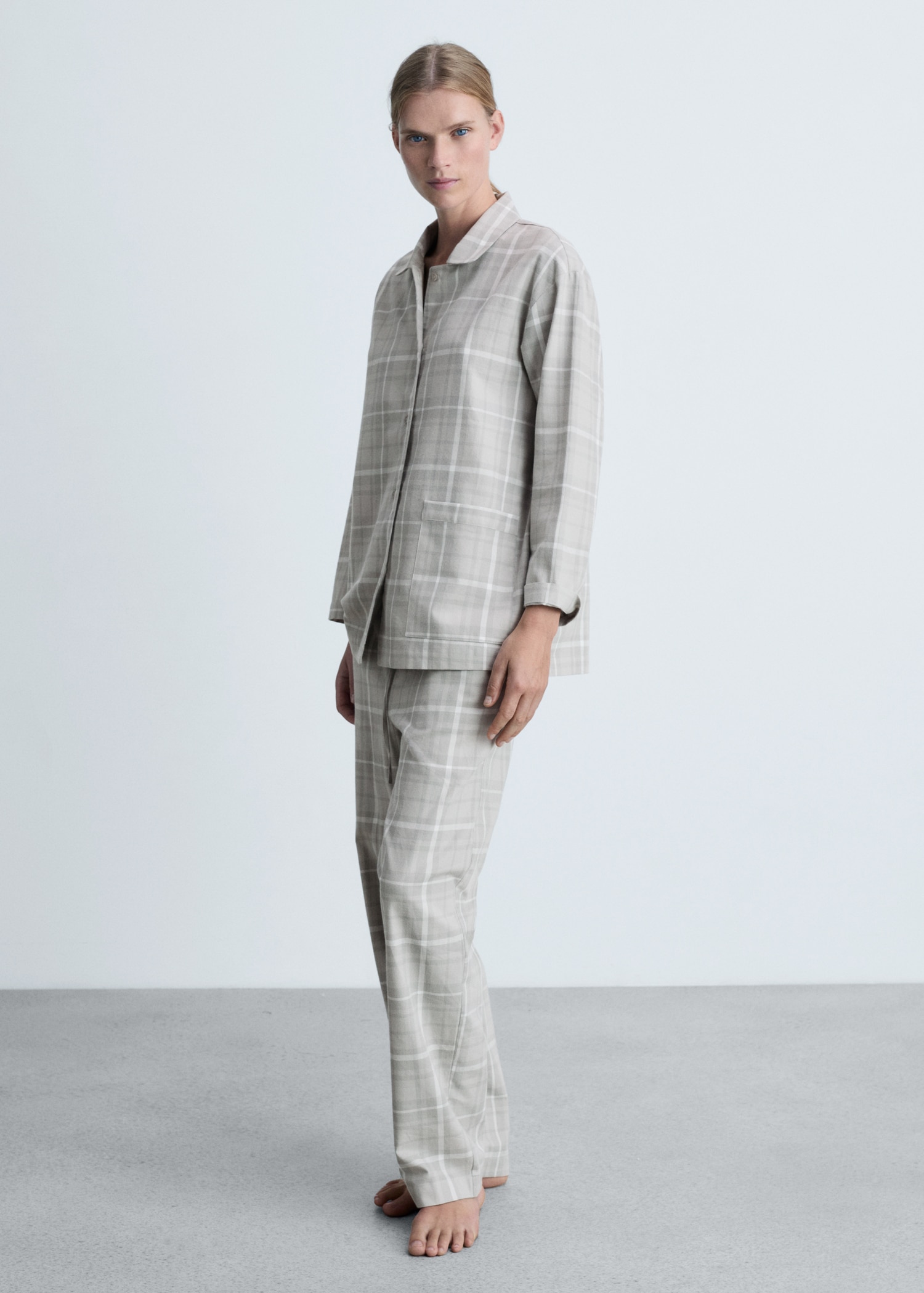 Camisa pijama franela cuadros Mujer MNG Ecuador