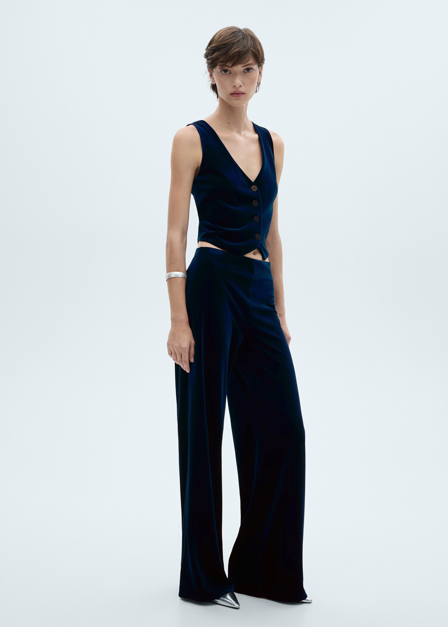 Velvet wide-leg pants - General plane