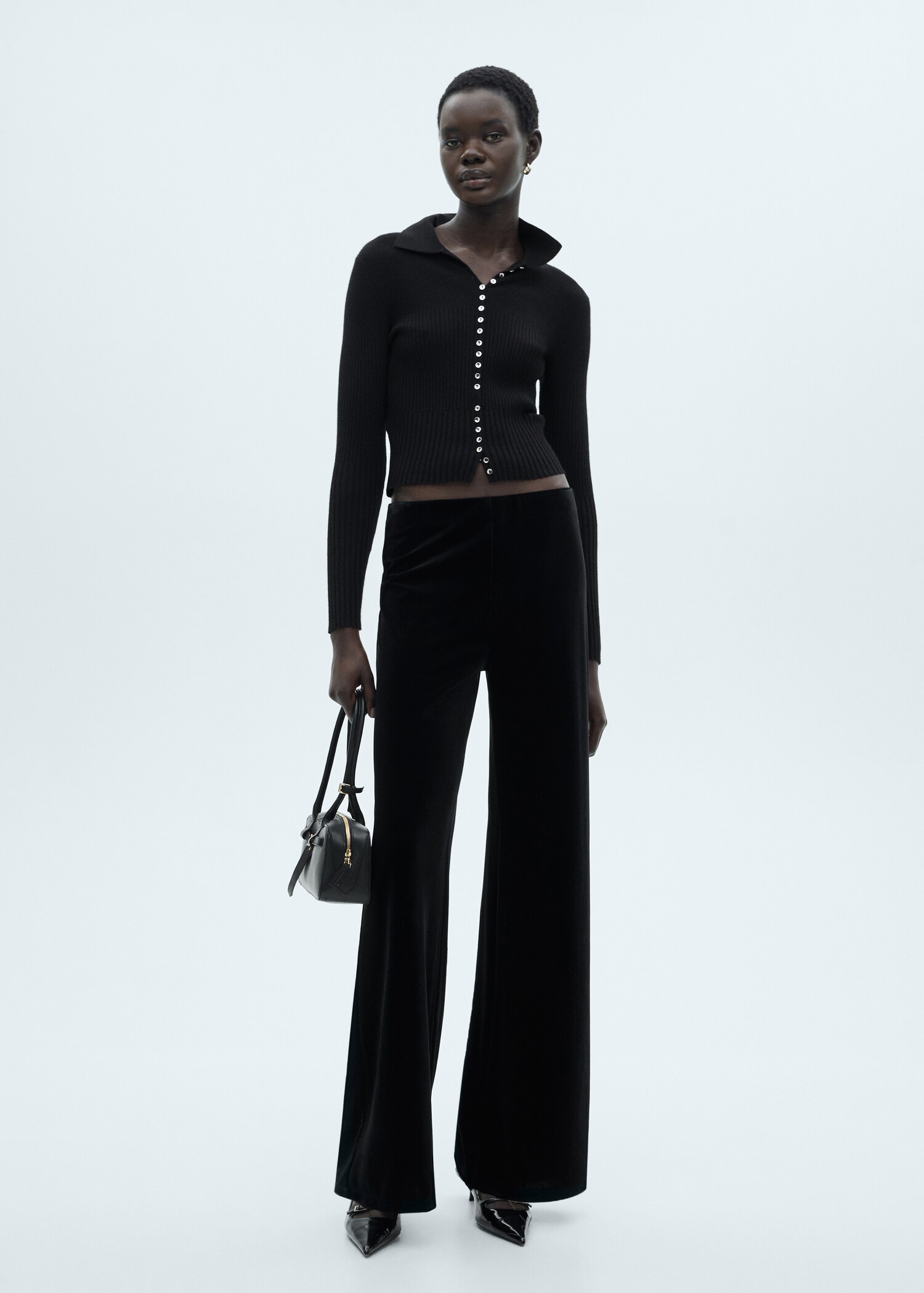 Velvet wide-leg pants - General plane