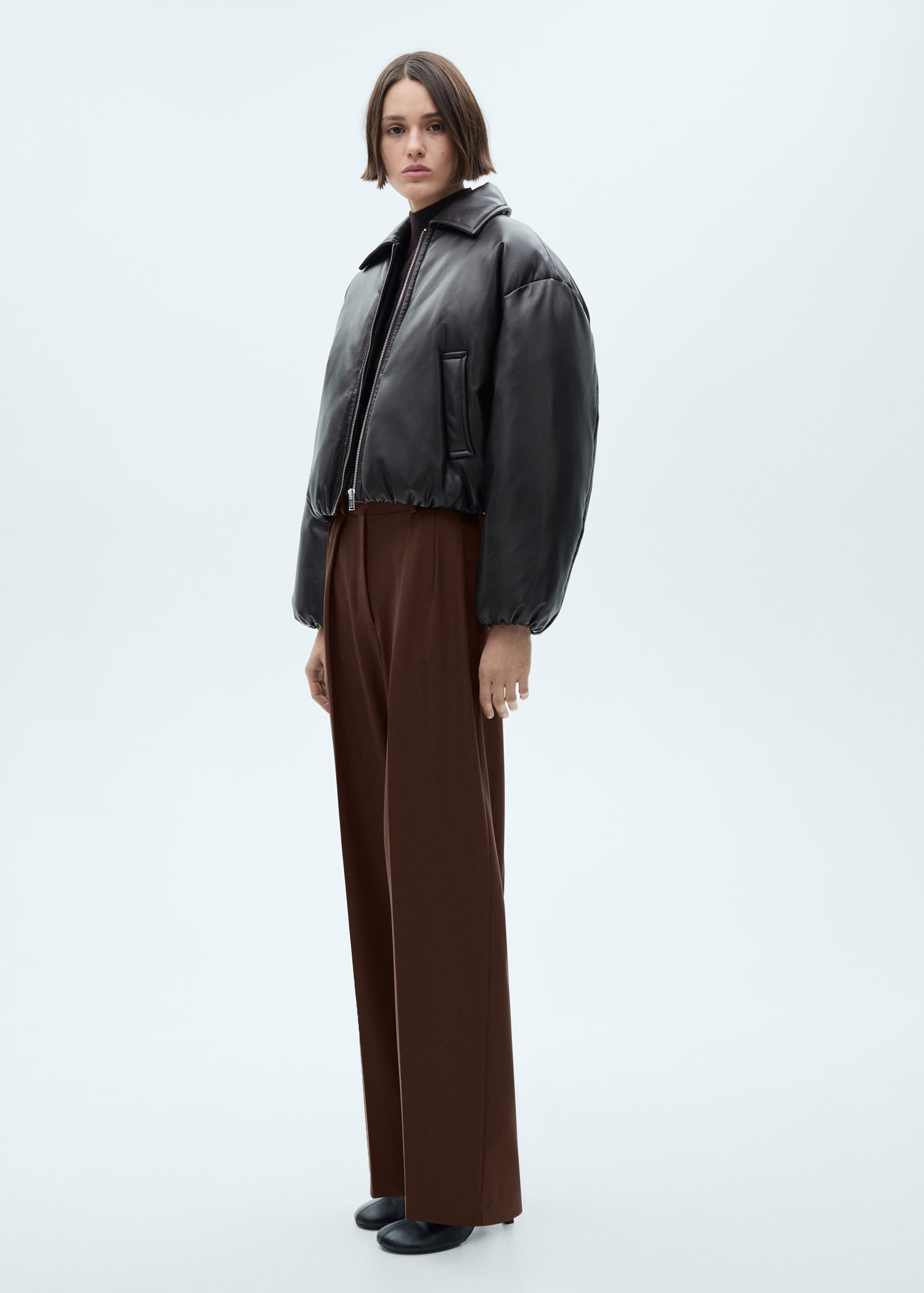 Wideleg pleated trousers - General plane