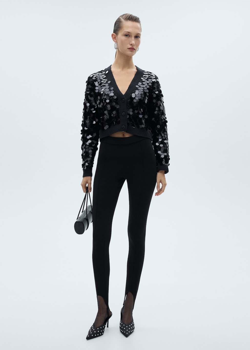 Paillettes knit cardigan - image 2