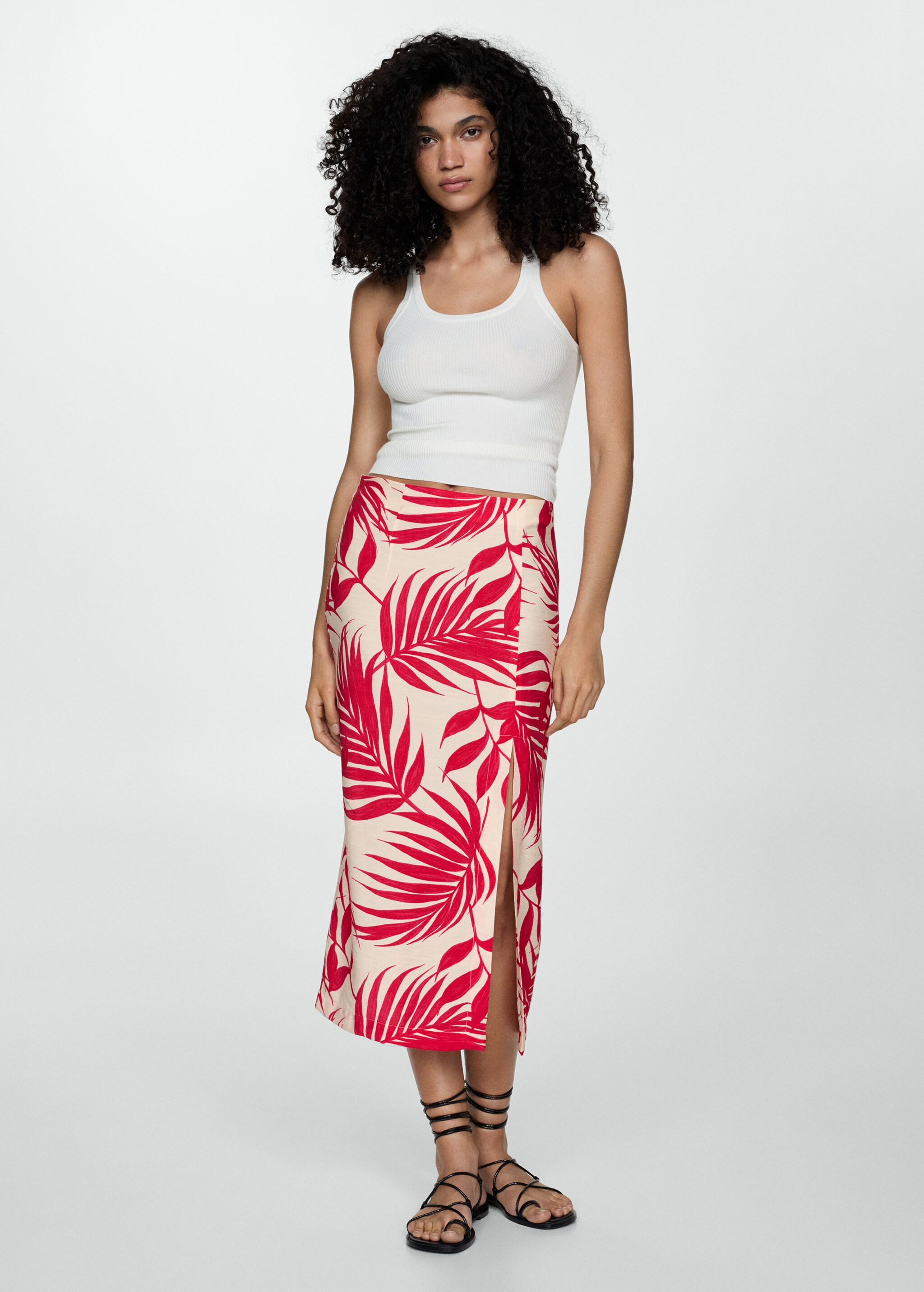 Printed skirt with slit - General plane