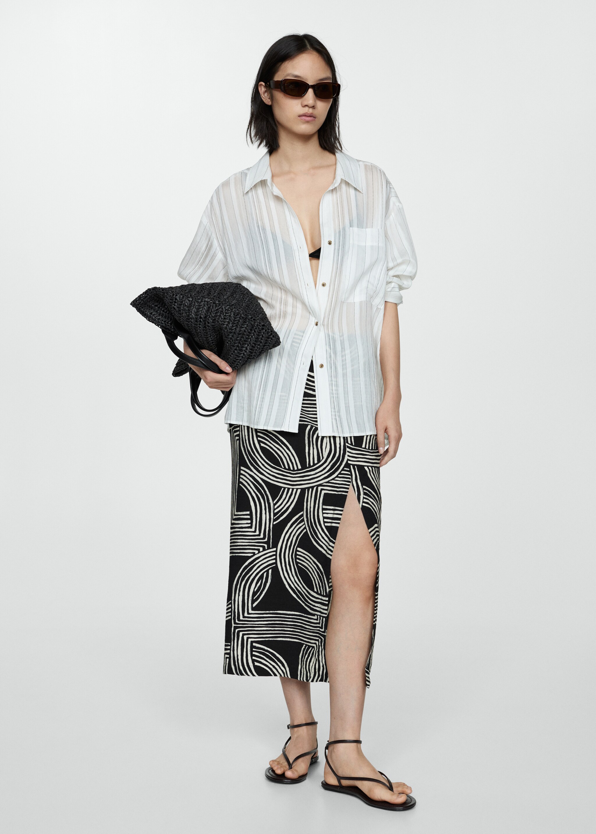 Printed skirt with slit - General plane