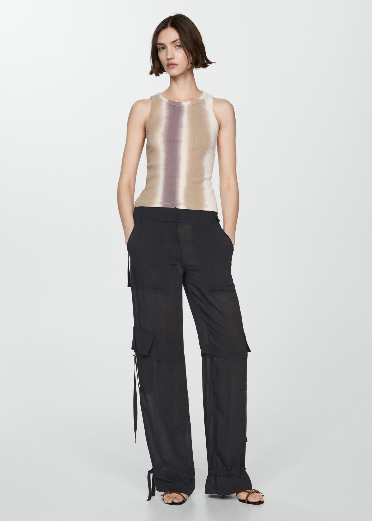 Tie-dye ribbed top - General plane