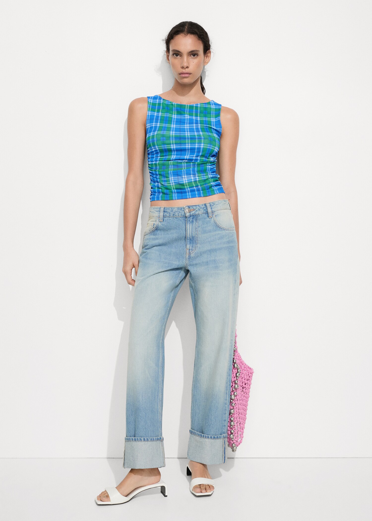 Drapiertes Print-Top - Damen | MANGO Deutschland
