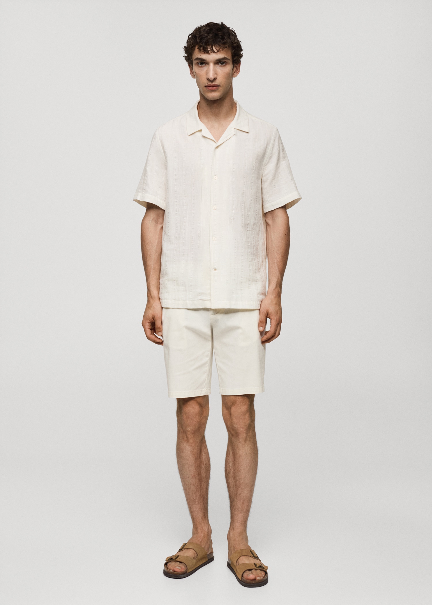 Slim-fit chino cotton bermuda shorts - General plane