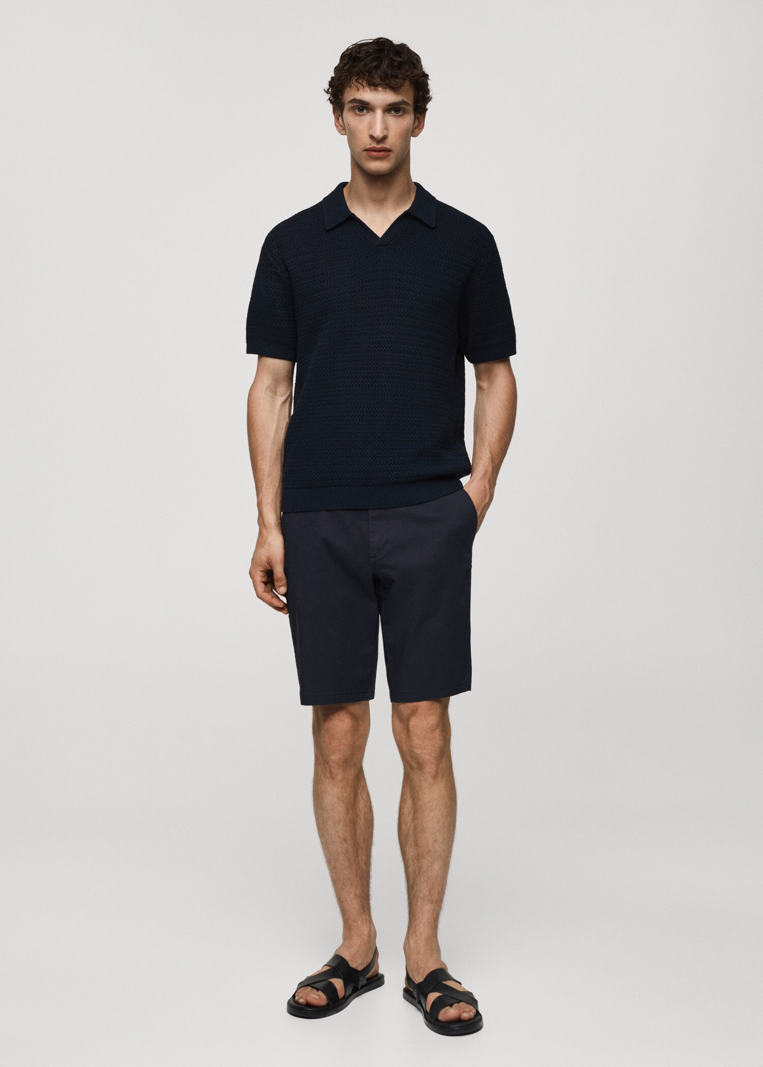 Katoenen chino slim-fit bermuda - Overzichtstekening