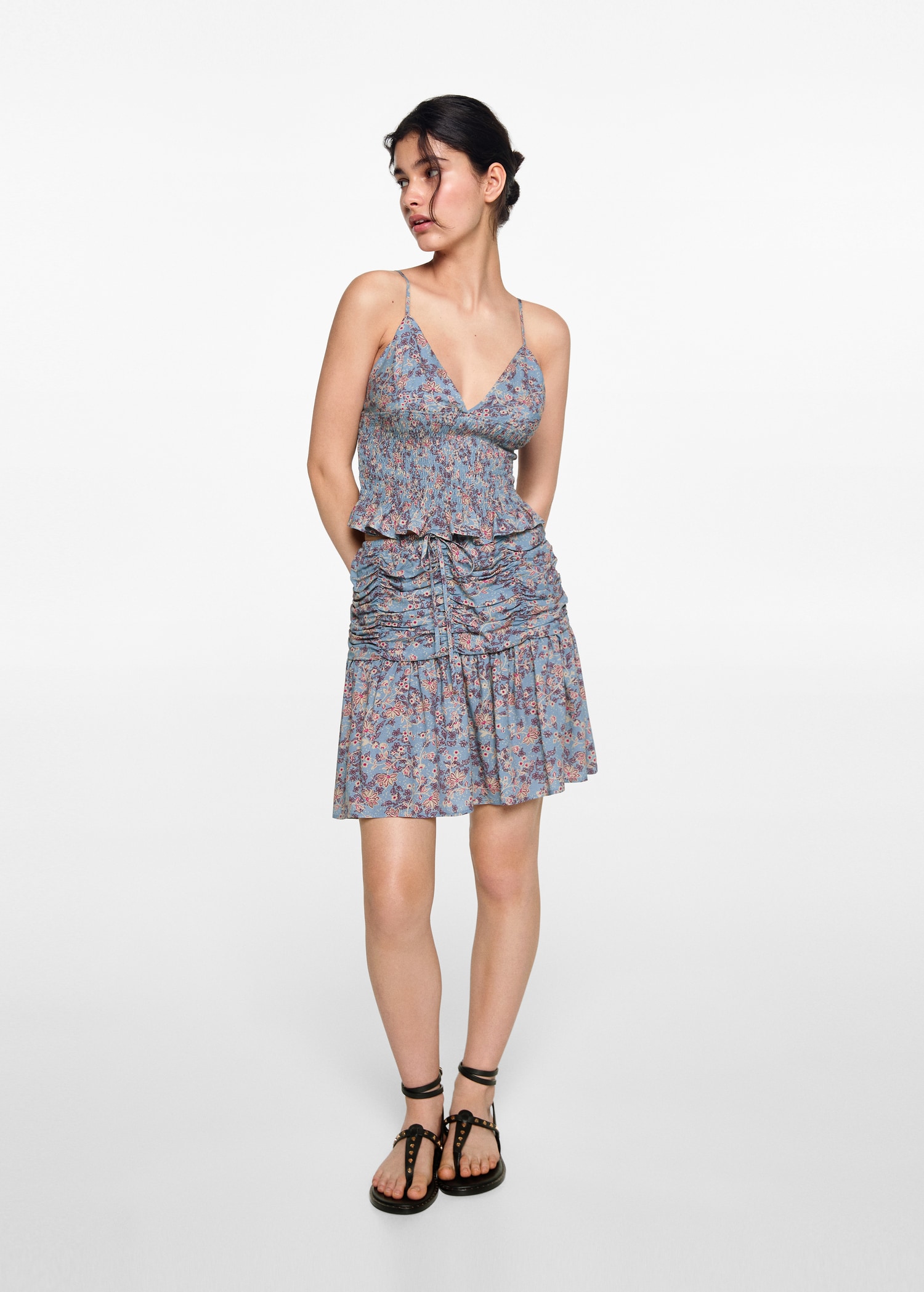 Floral print skirt - General plane