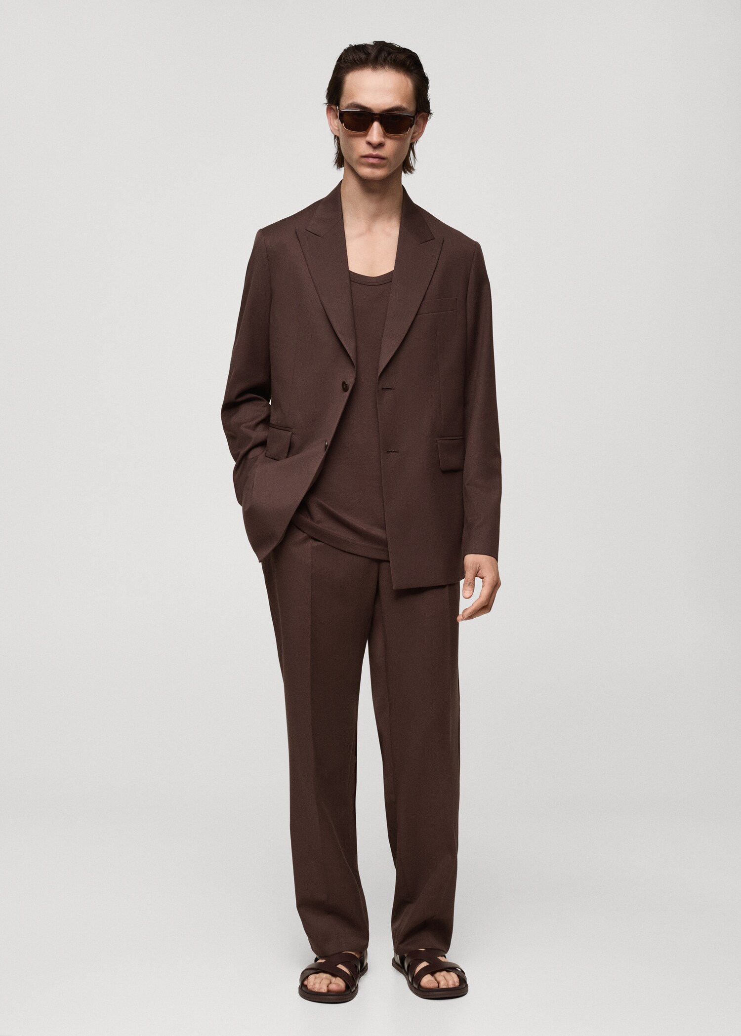 Regular-fit suit pants with pleats - Men | MANGO USA