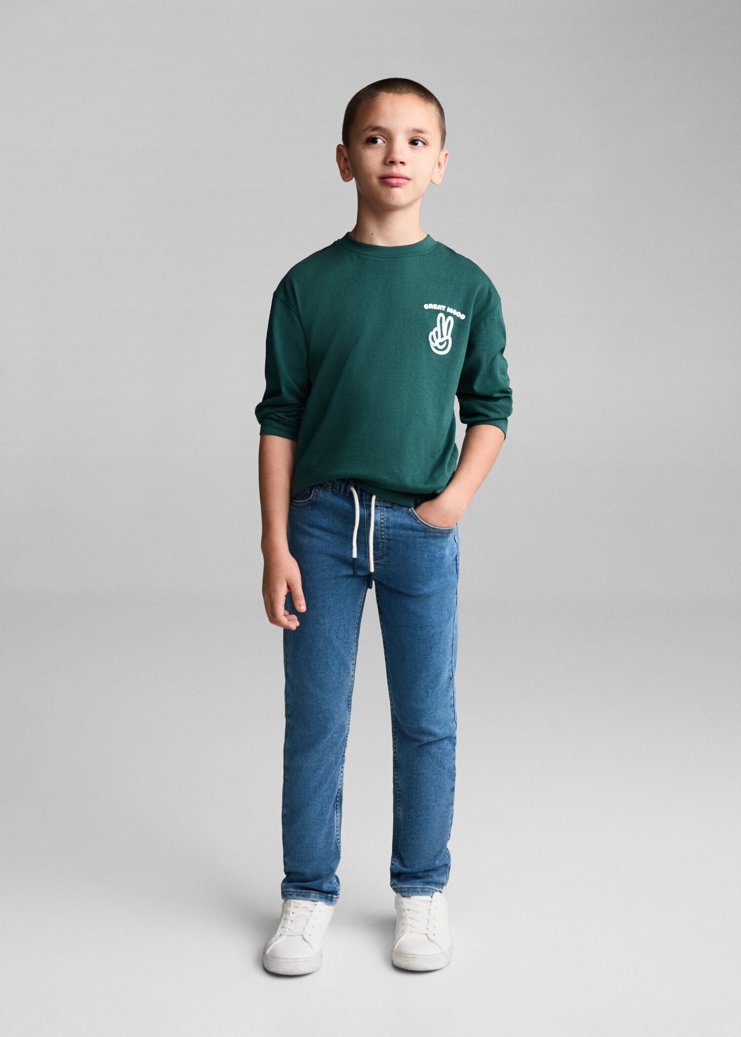 Drawstring waist jeans - General plane