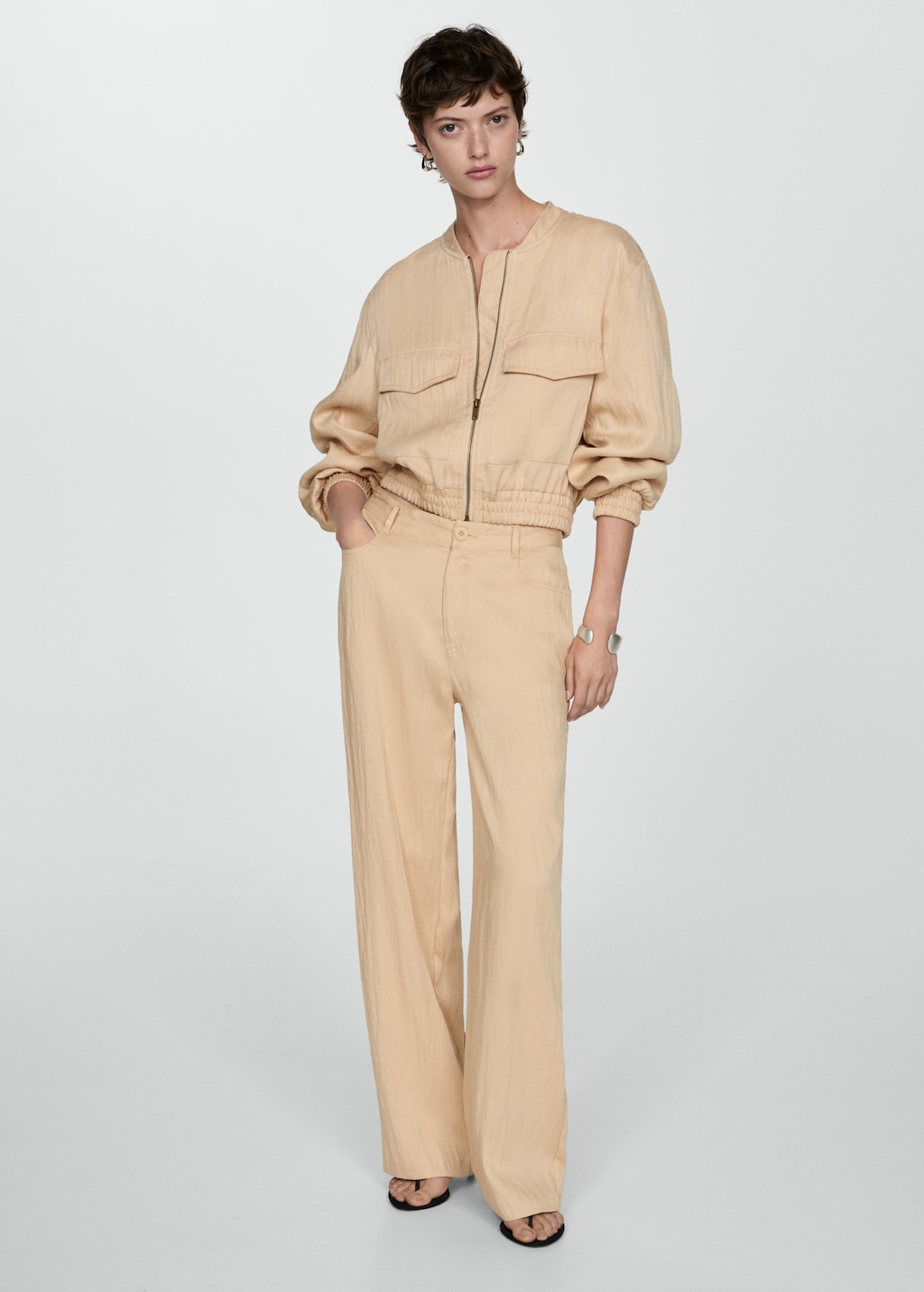 Flowy straight fit trousers Women MANGO Denmark